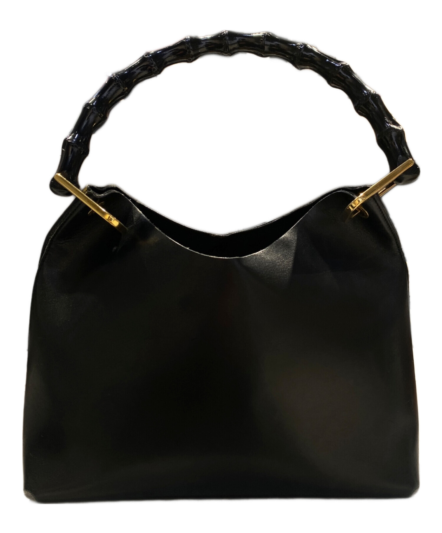 中古・古着通販】GUCCI (グッチ) バンブー ハンドバッグ ブラック