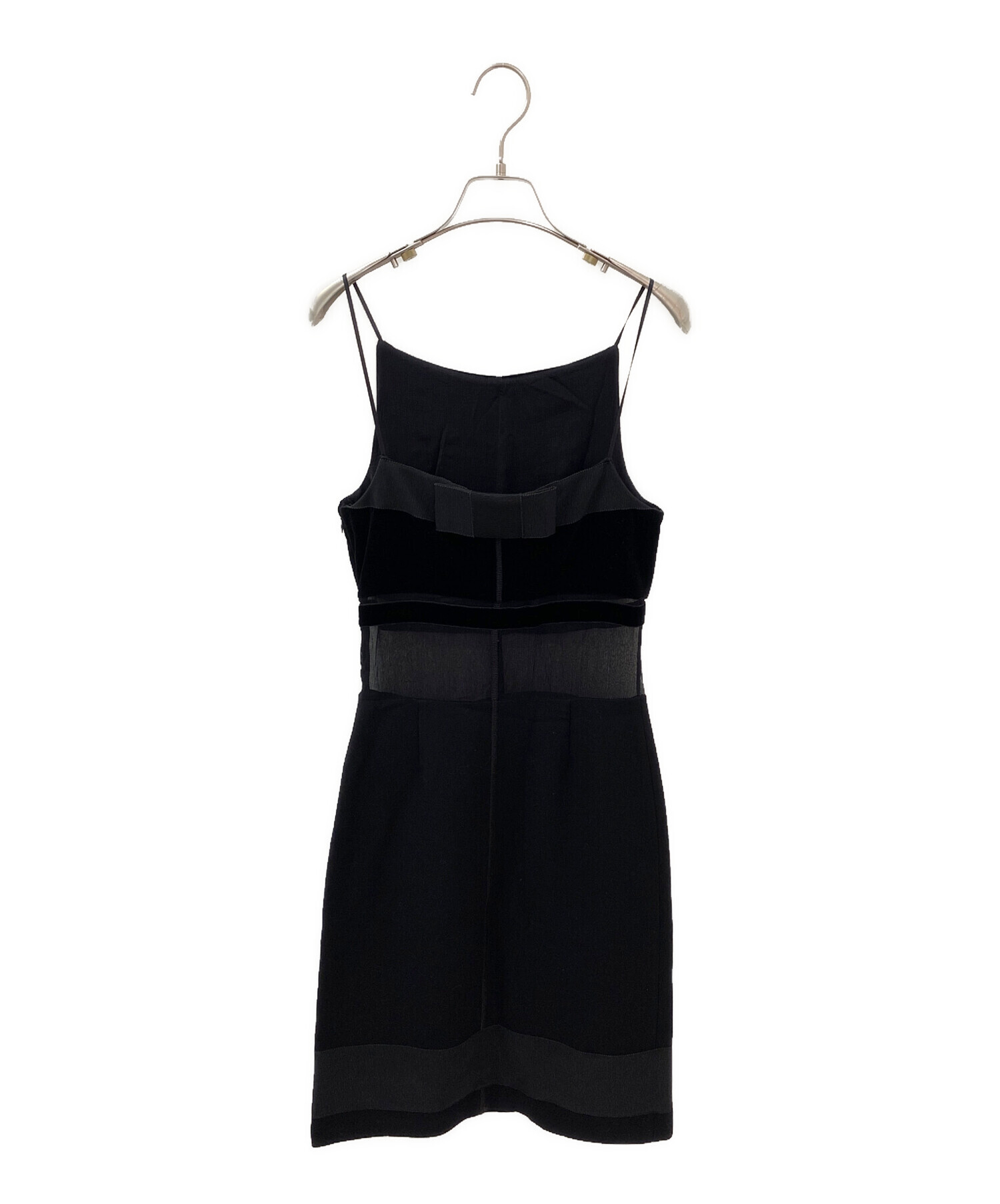 PRADA 黒 キャミワンピース 穴あり 中古・古着通販】PRADA (プラダ) キャミソールワンピース ブラック