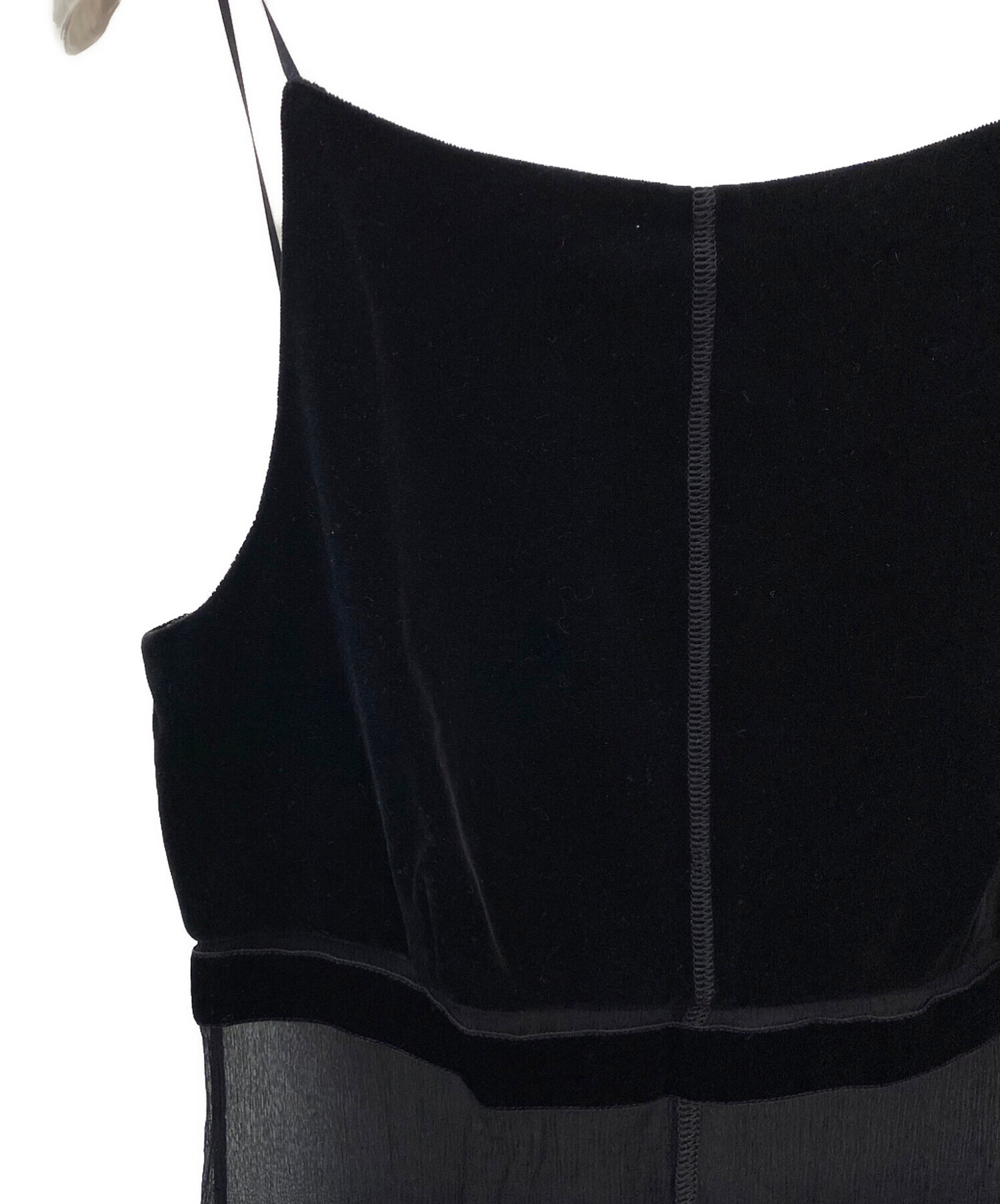 中古・古着通販】PRADA (プラダ) キャミソールワンピース ブラック