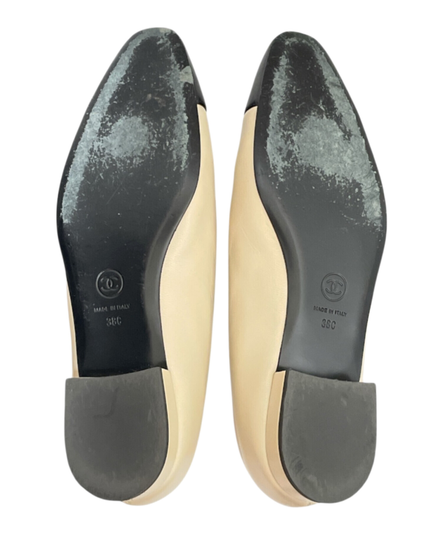 美品 CHANEL パンプス ココマーク バックスリング 38 24㎝ 中古・古着通販】CHANEL (シャネル) バレリーナココマークロゴパンプス