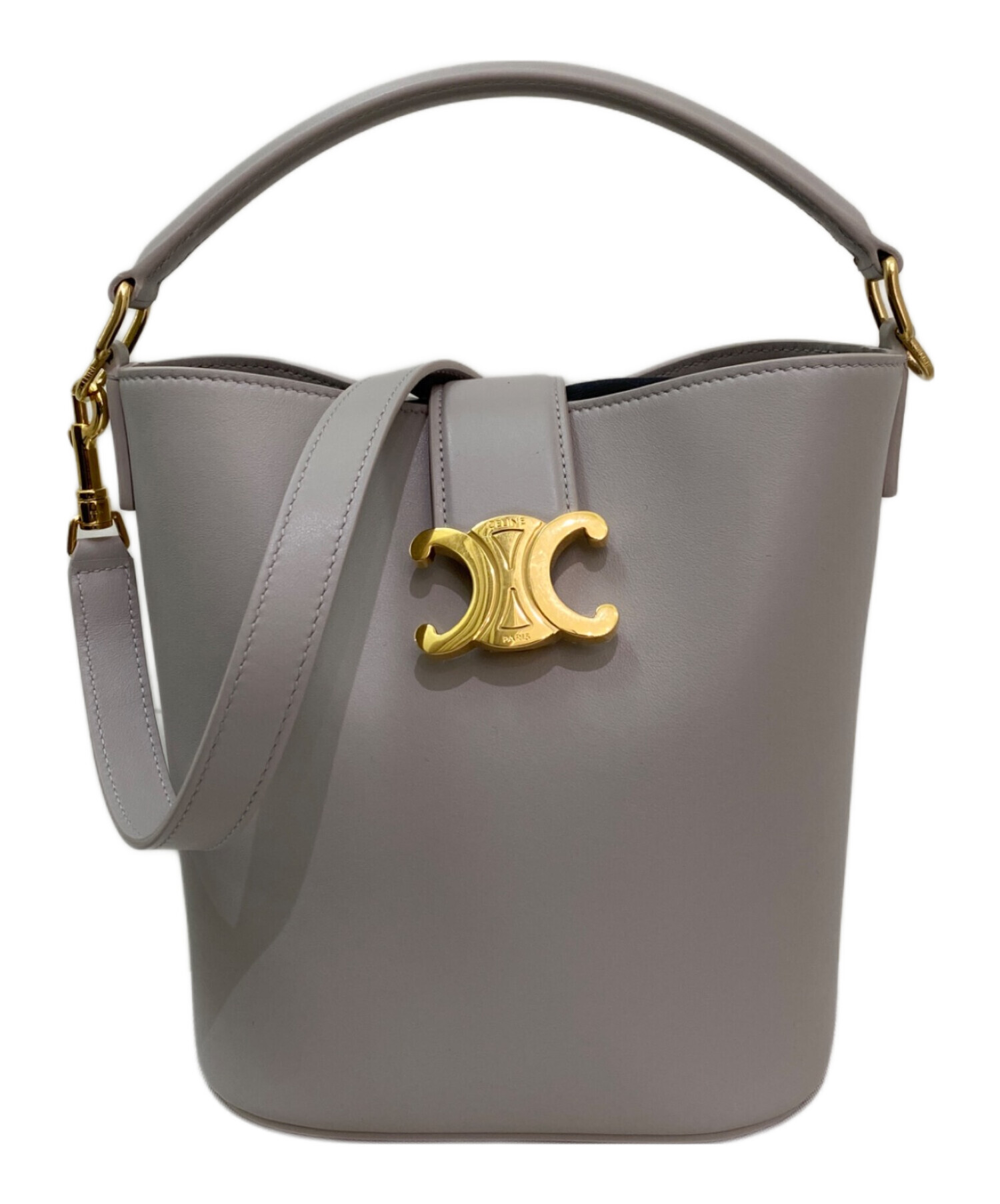 セリーヌ CELINE  スモールバケット キュイル  ショルダーバッグ カーフ レディース  中古 中古・古着通販】CELINE (セリーヌ) スモール バケット ルイーズ