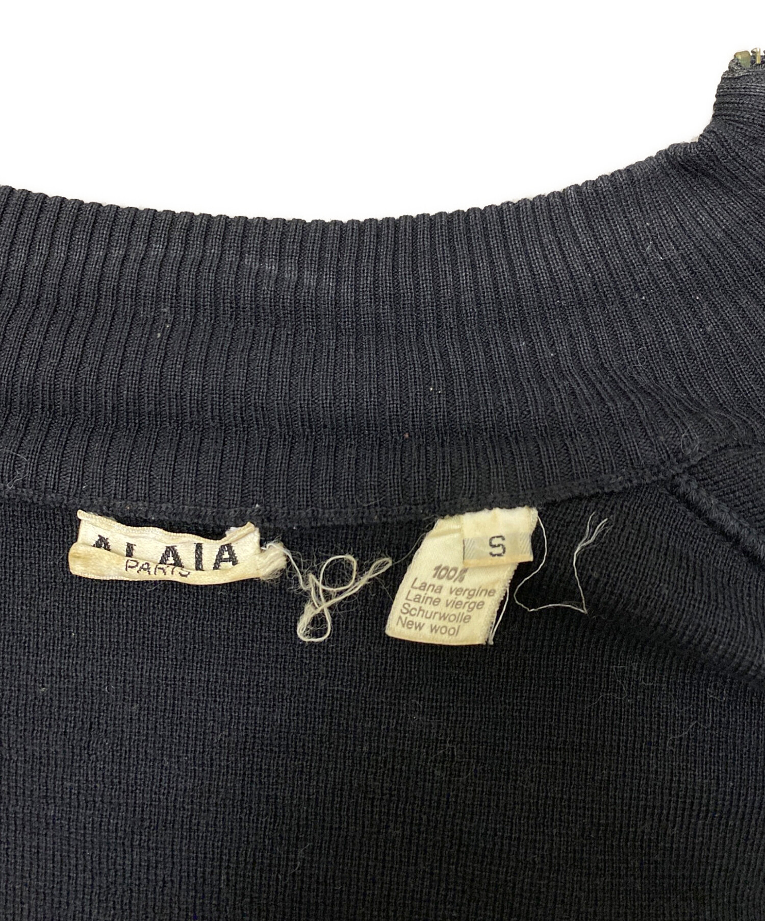 中古・古着通販】ALAIA (アライア) ハイネックジップニット ブラック
