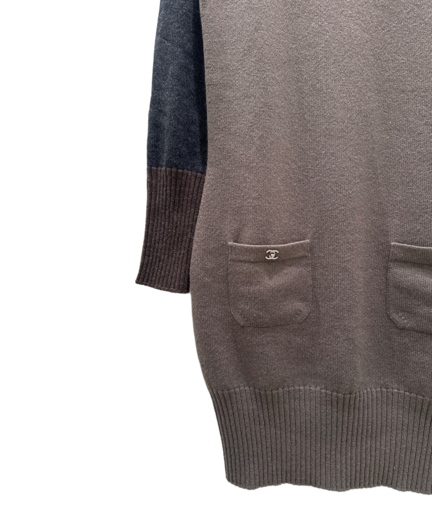 中古・古着通販】CHANEL (シャネル) ニットバイカラーワンピース