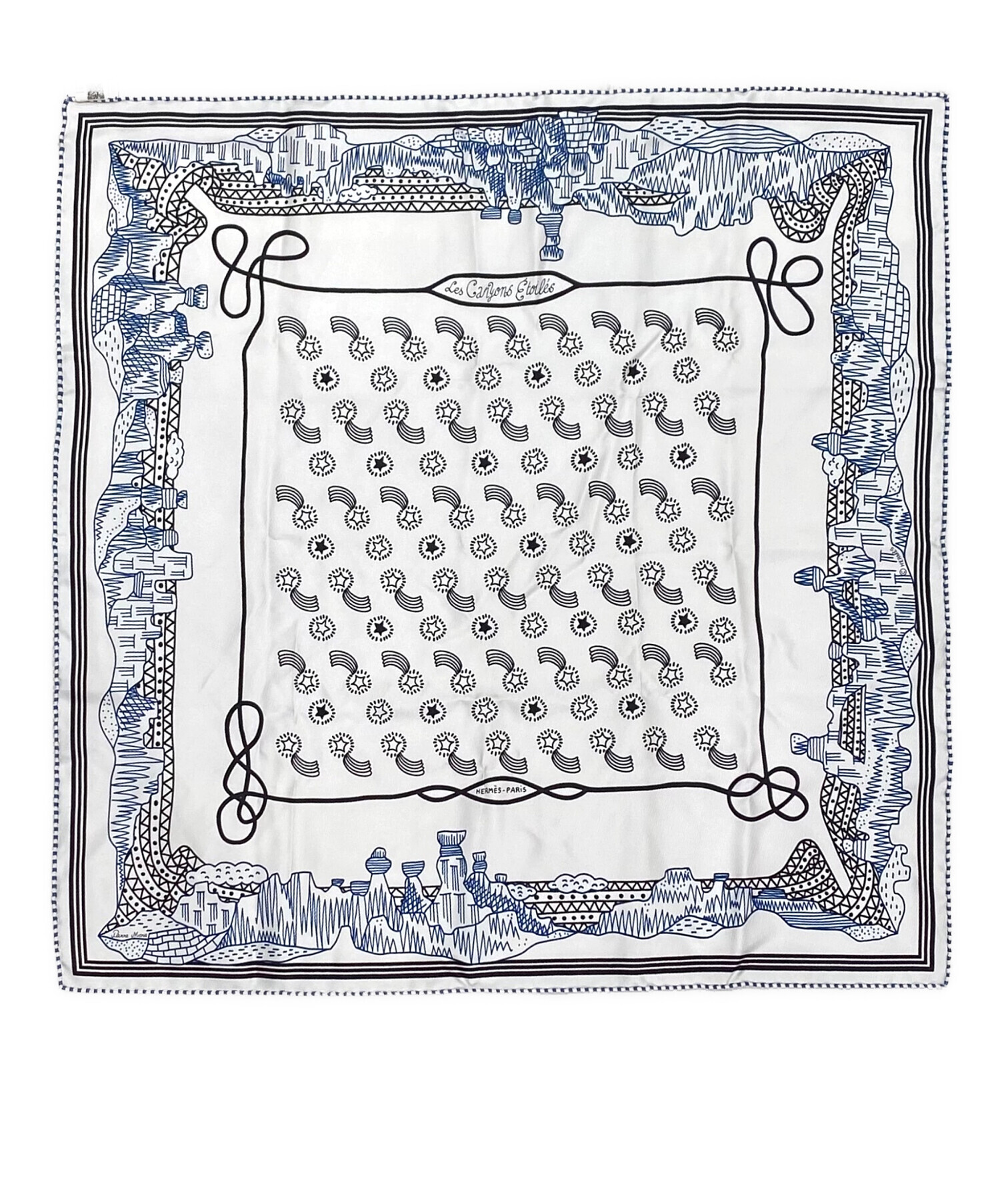 中古・古着通販】HERMES (エルメス) シルクバンダナ ホワイト サイズ