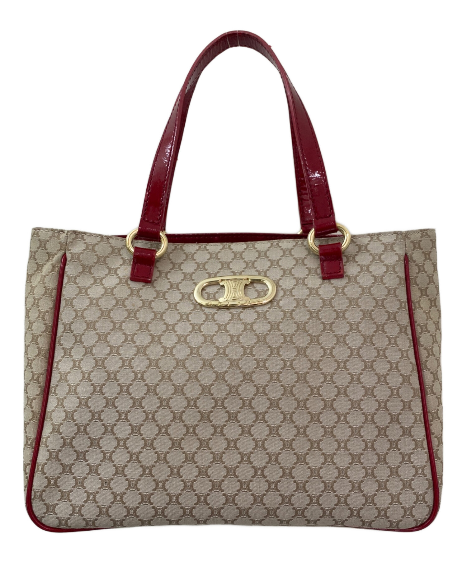 セリーヌ　CELINE レザートートバッグ　マカダム柄 セリーヌ レザー トートバッグ マカダム柄 CELINE セリーヌ トート