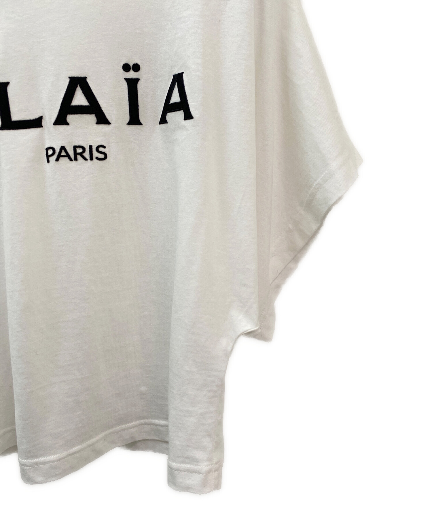 ALAIA アライア　Tシャツ 中古・古着通販】ALAIA (アライア) ロゴ刺繍ワイドスリーブTシャツ