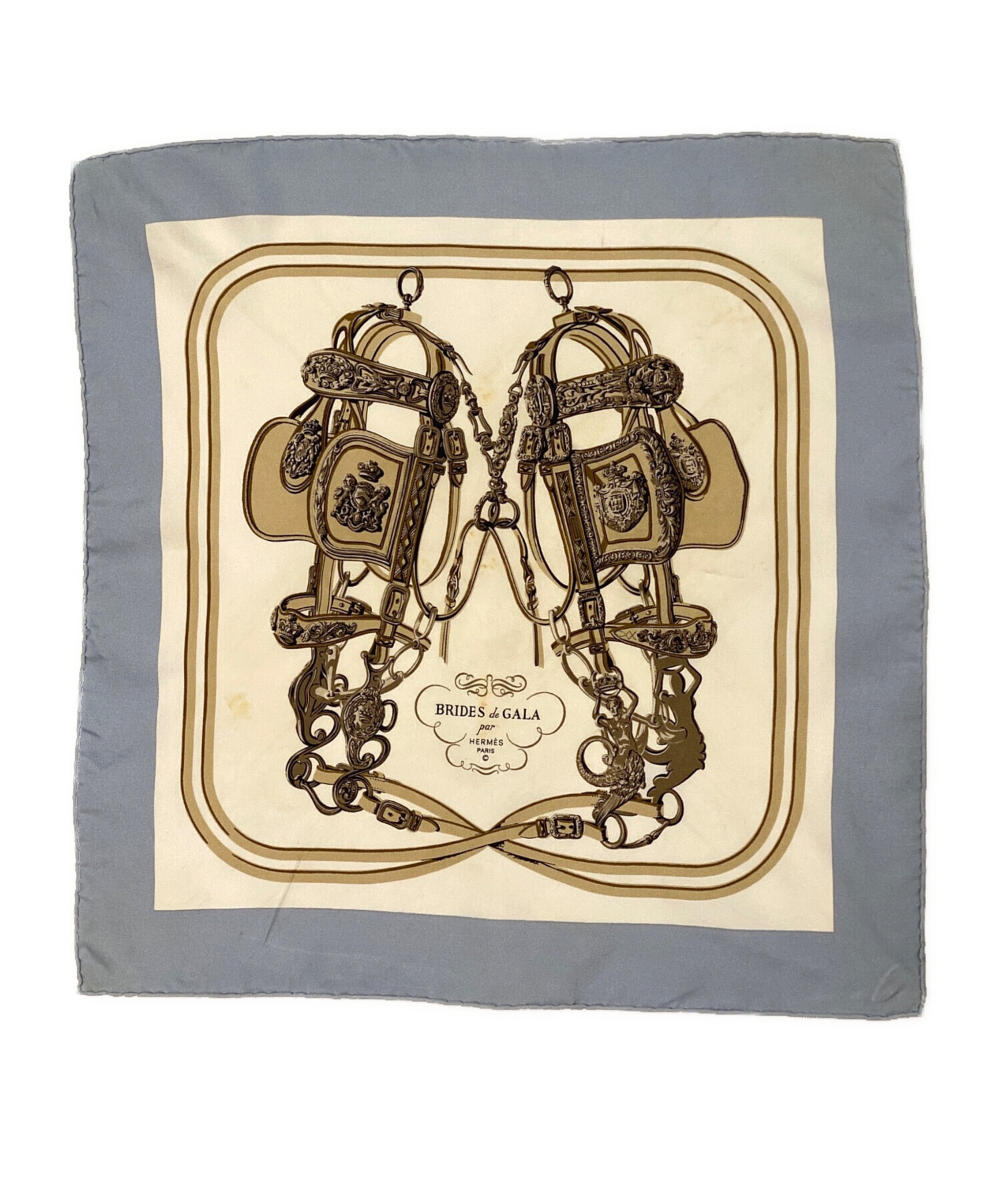 中古・古着通販】HERMES (エルメス) シルクスカーフ ブルー×ホワイト