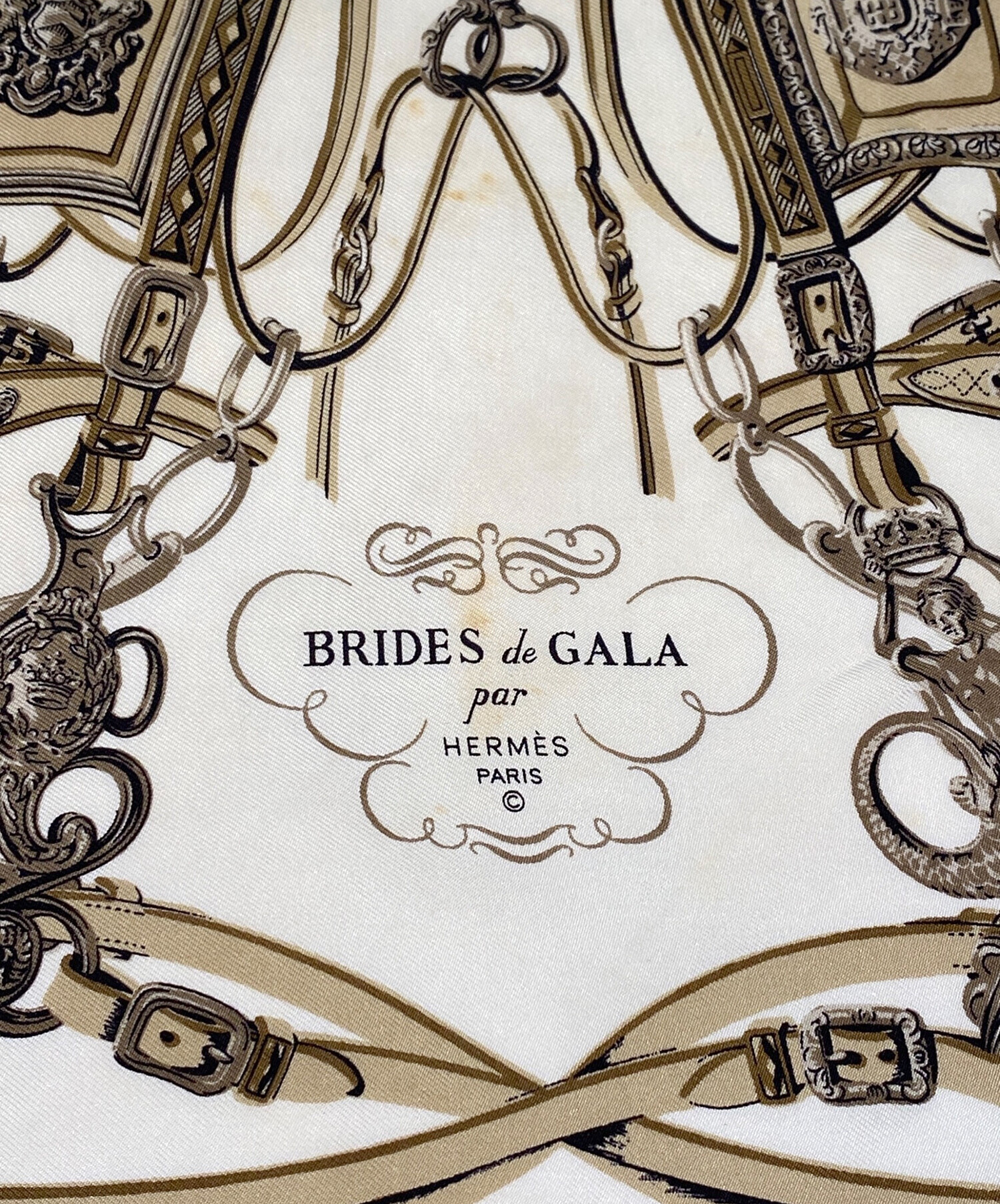 中古・古着通販】HERMES (エルメス) シルクスカーフ ブルー×ホワイト