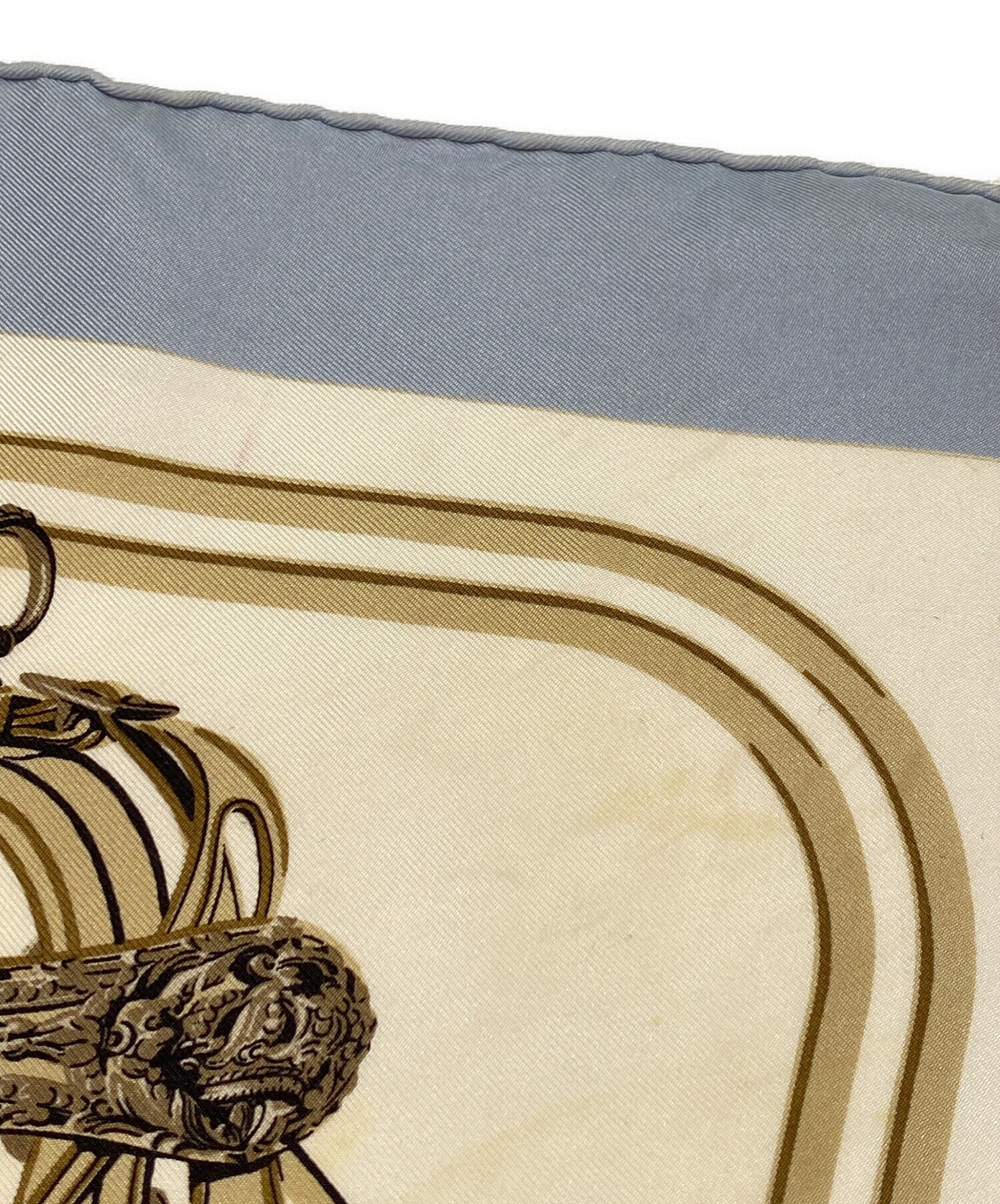 中古・古着通販】HERMES (エルメス) シルクスカーフ ブルー×ホワイト