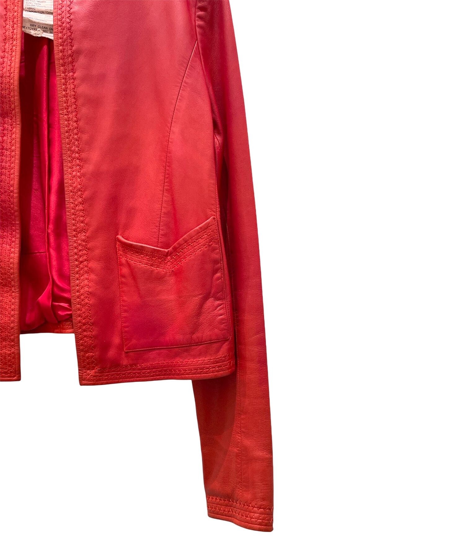 中古・古着通販】CHANEL (シャネル) レザージャケット レッド サイズ