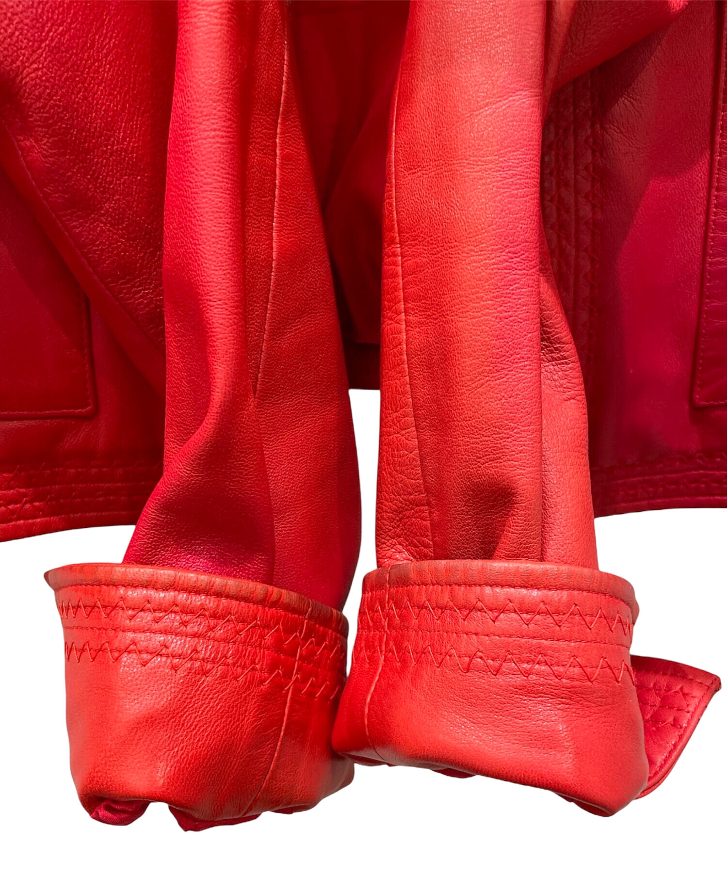 中古・古着通販】CHANEL (シャネル) レザージャケット レッド サイズ