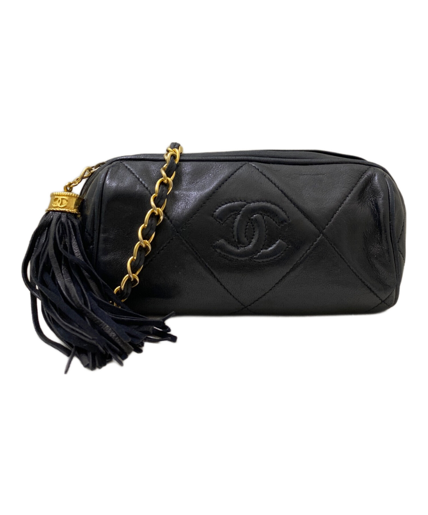 CHANEL シャネル ショルダーバッグ - 黒 【古着】【中古】 中古・古着通販】CHANEL (シャネル) チェーンショルダーバッグ