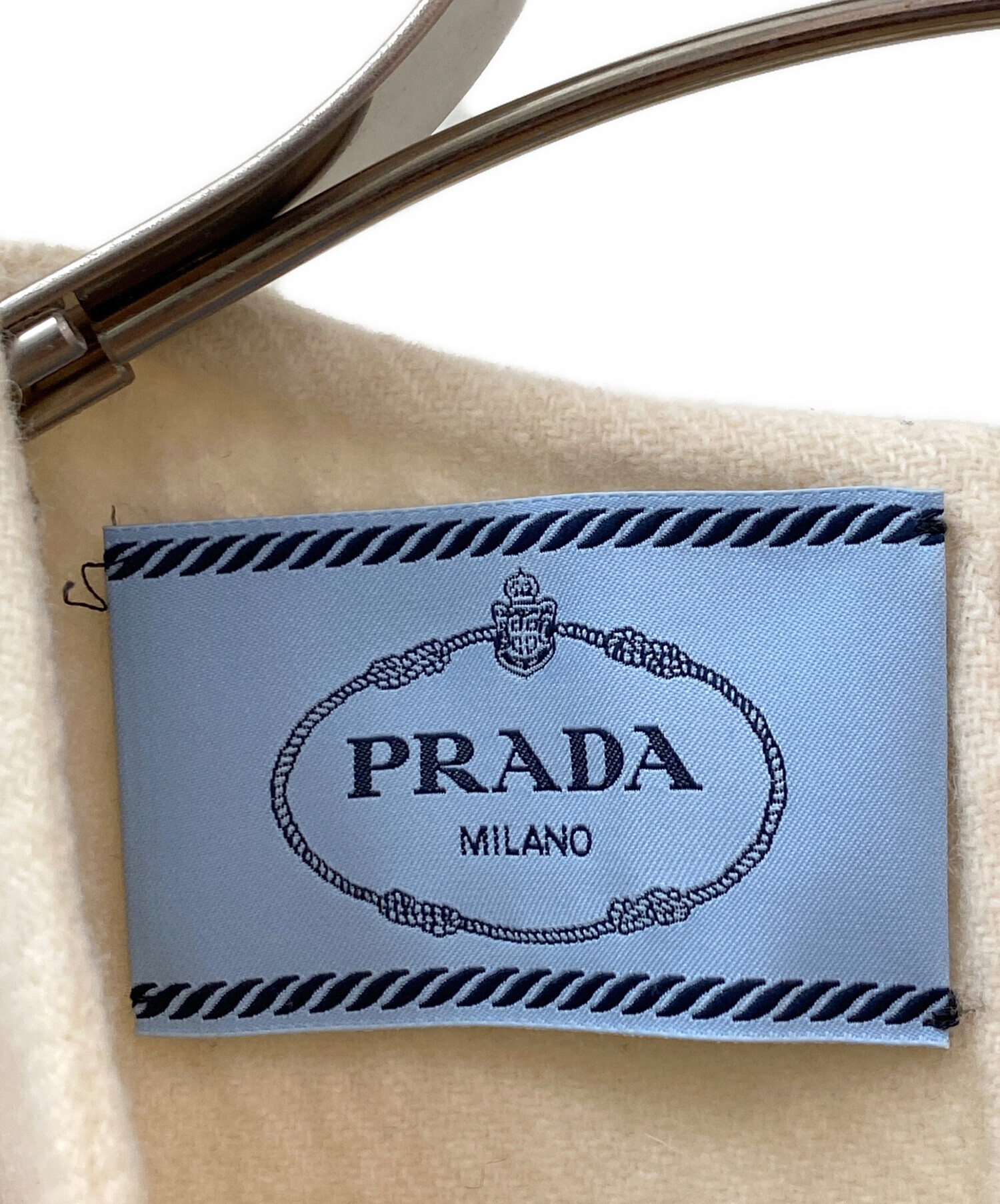 中古・古着通販】PRADA (プラダ) ノースリーブワンピース アイボリー