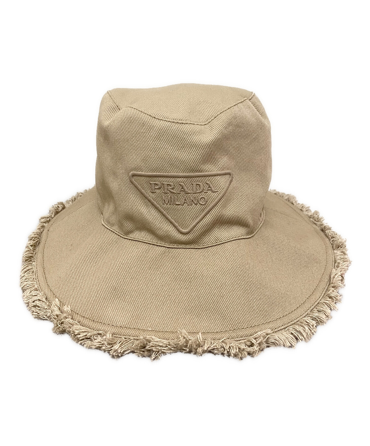 PRADA ドリル バケットハット ベージュ M PRADA ドリル バケットハット Mサイズ ベージュ 【公式通販】 新品