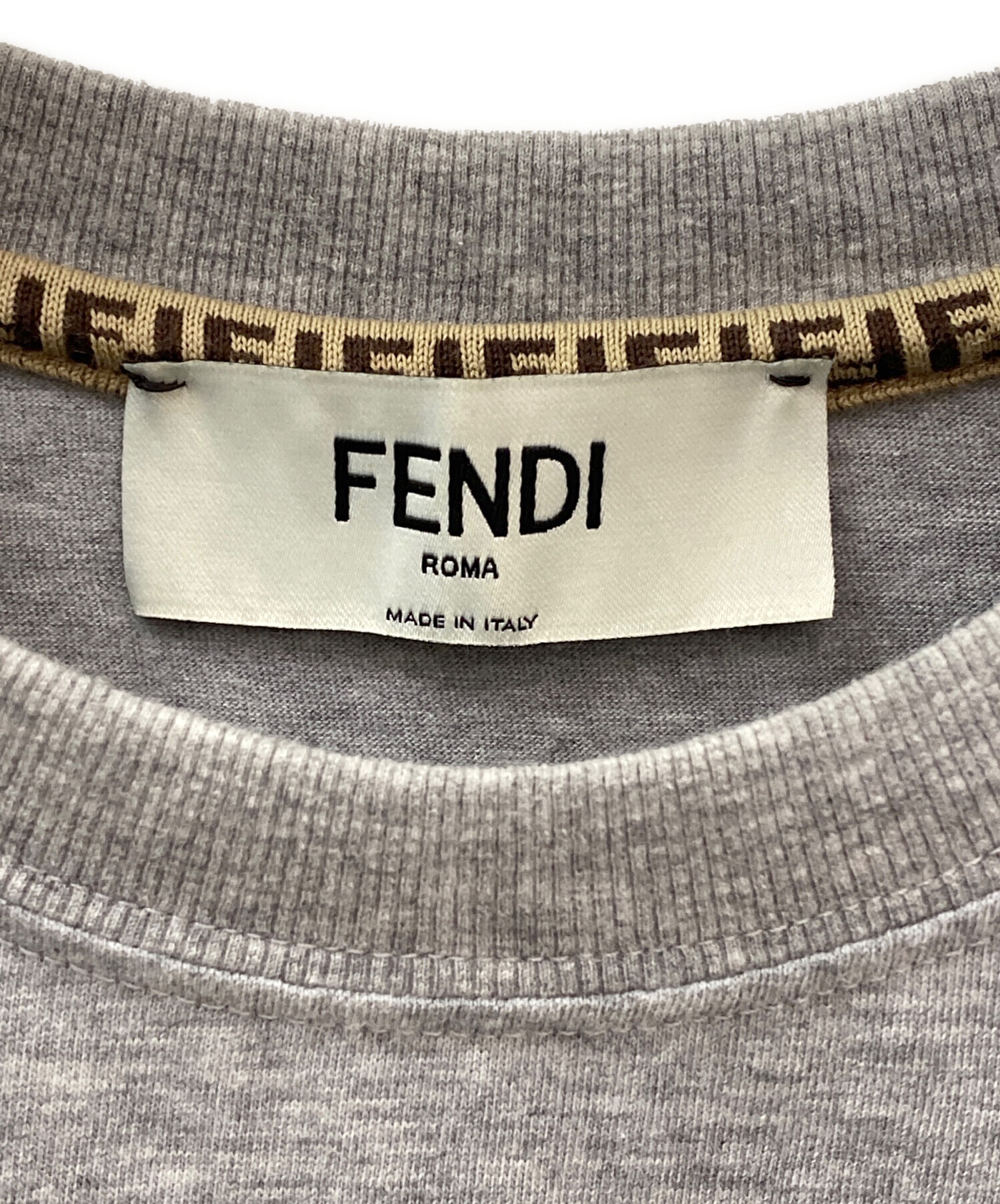 中古・古着通販】FENDI (フェンディ) ロゴ刺繍 コットン クルーネック 