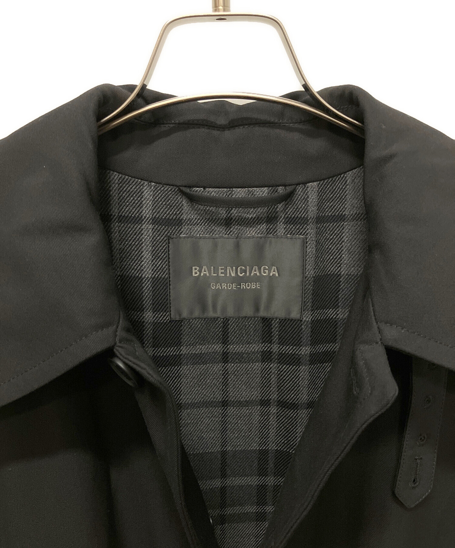 BALENCIAGA バレンシアガ コート（その他） S 黒 【古着】【中古】【送料無料】 中古・古着通販】BALENCIAGA (バレンシアガ) ステンカラーコート