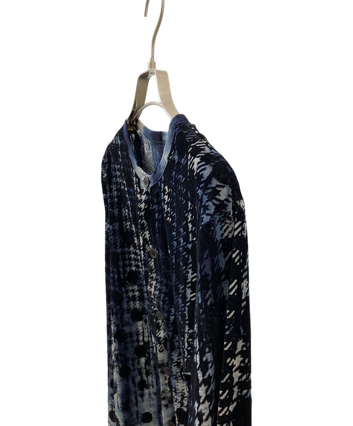 中古・古着通販】Y's (ワイズ) HOUNDTOOTH DOTS TULLE ROUND NECK LONG