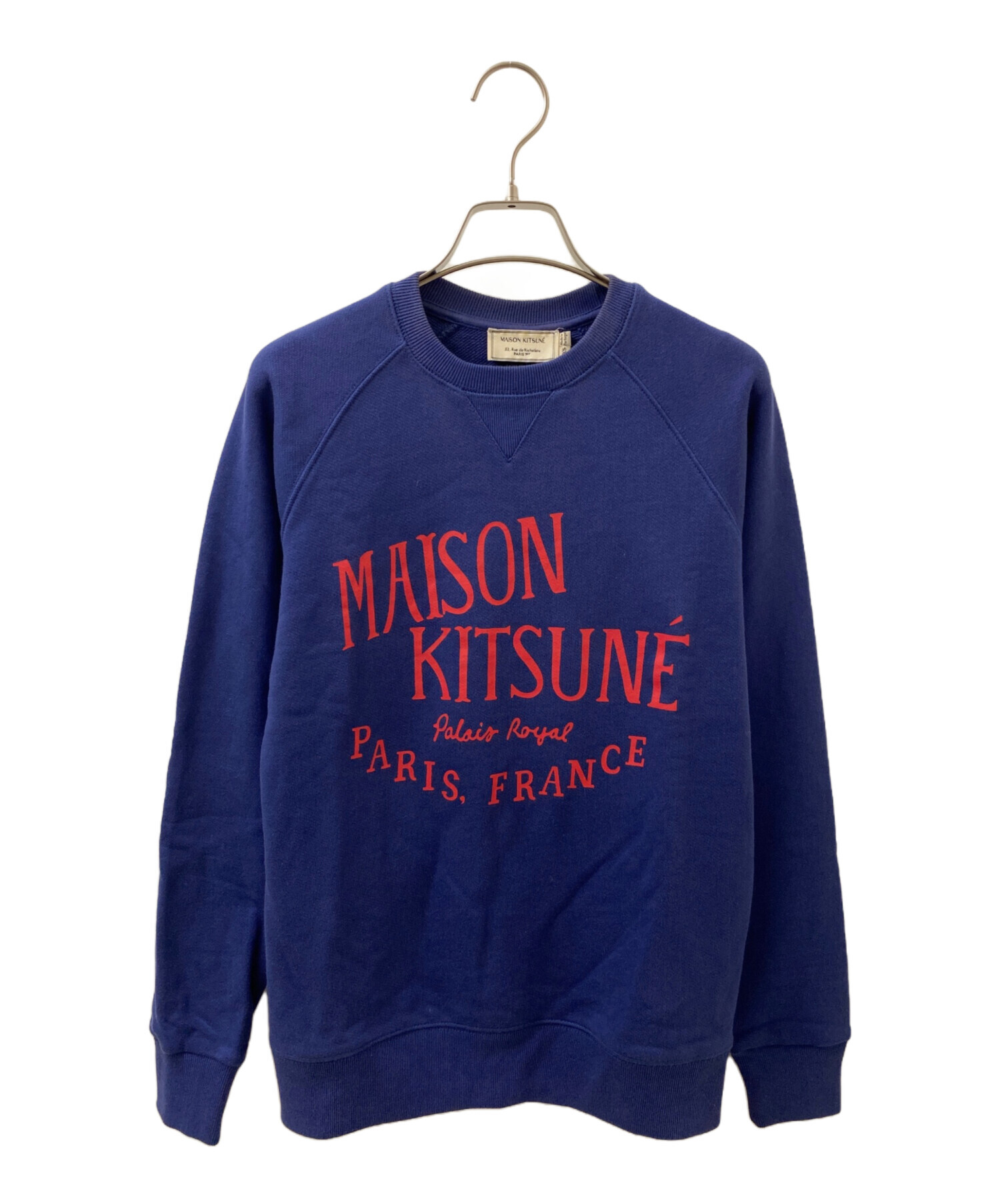 メゾンキツネ 裏起毛ロゴプリントスウェット レディース S ライトブルー/青【中古】【新入荷】 ☆ MAISON KITSUNE' - メゾンキツネ 裏起毛ロゴプリントスウェット
