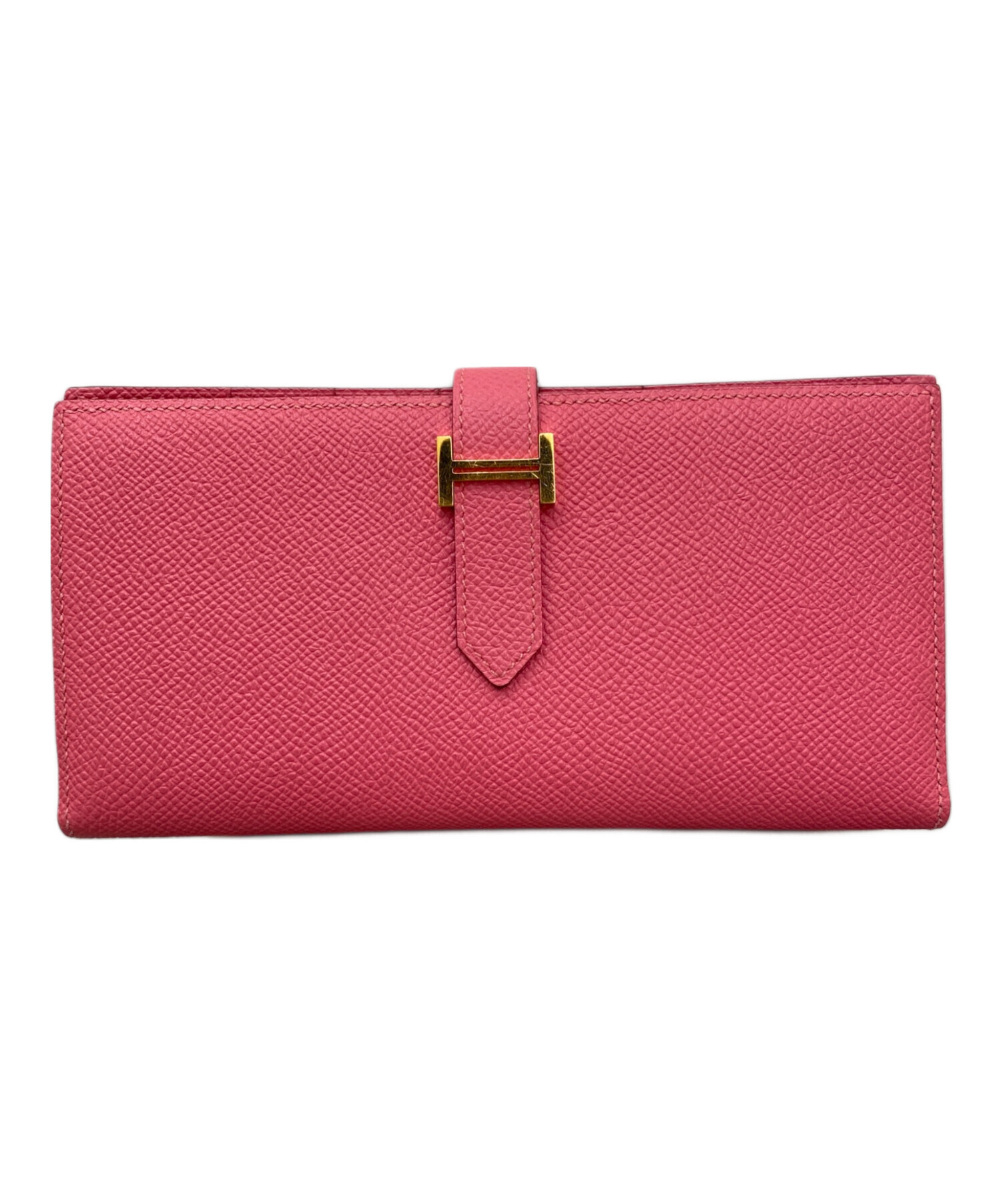 未使用 HERMES ベアンスフレ A刻印 2017 ピンク HERMES（エルメス） ベアン リザード A刻印 2017年 ピンク×レッド 長