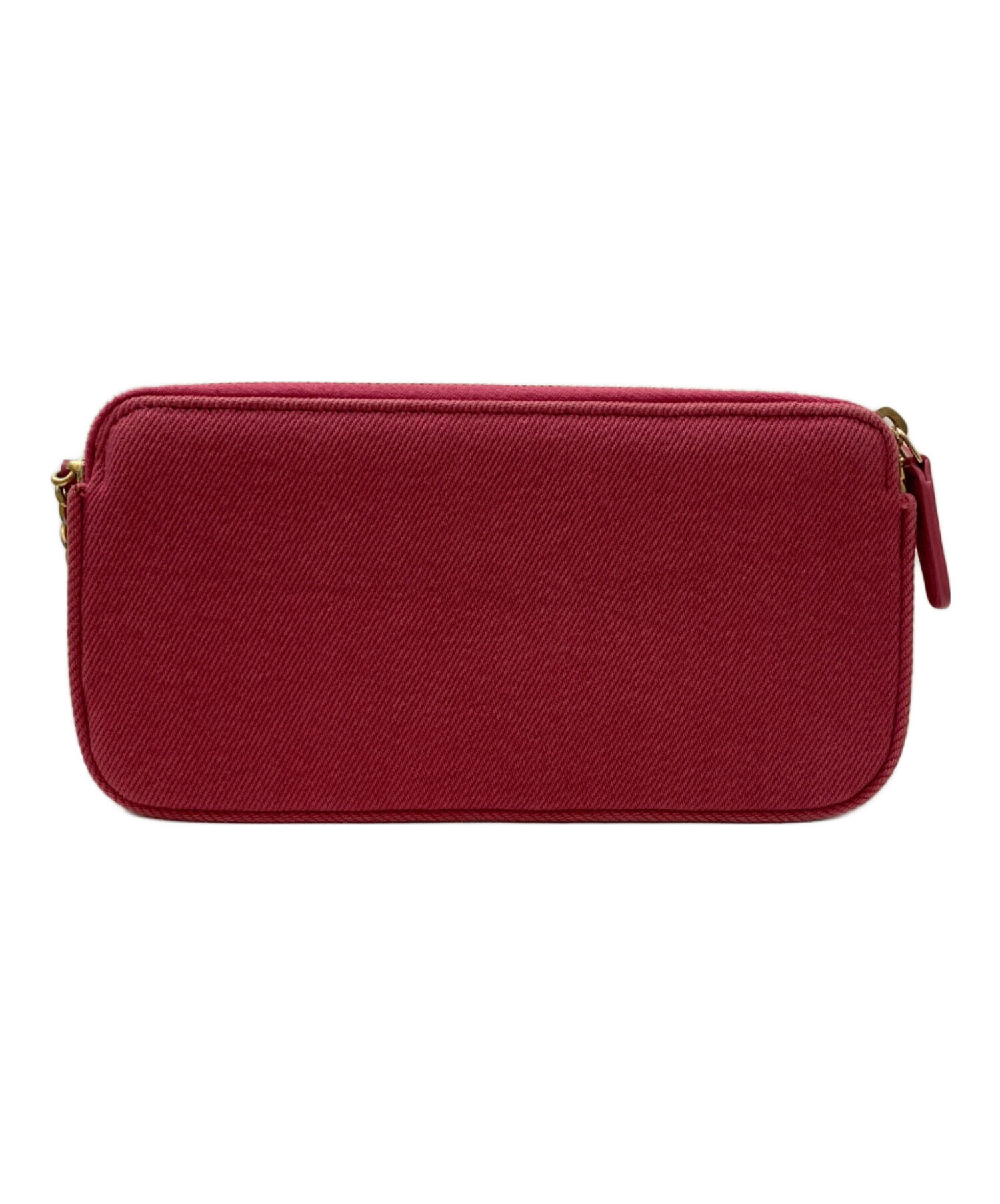 CHANEL シャネルチェーンウォレット 赤 中古・古着通販】CHANEL (シャネル) COCOコットンデニムチェーン