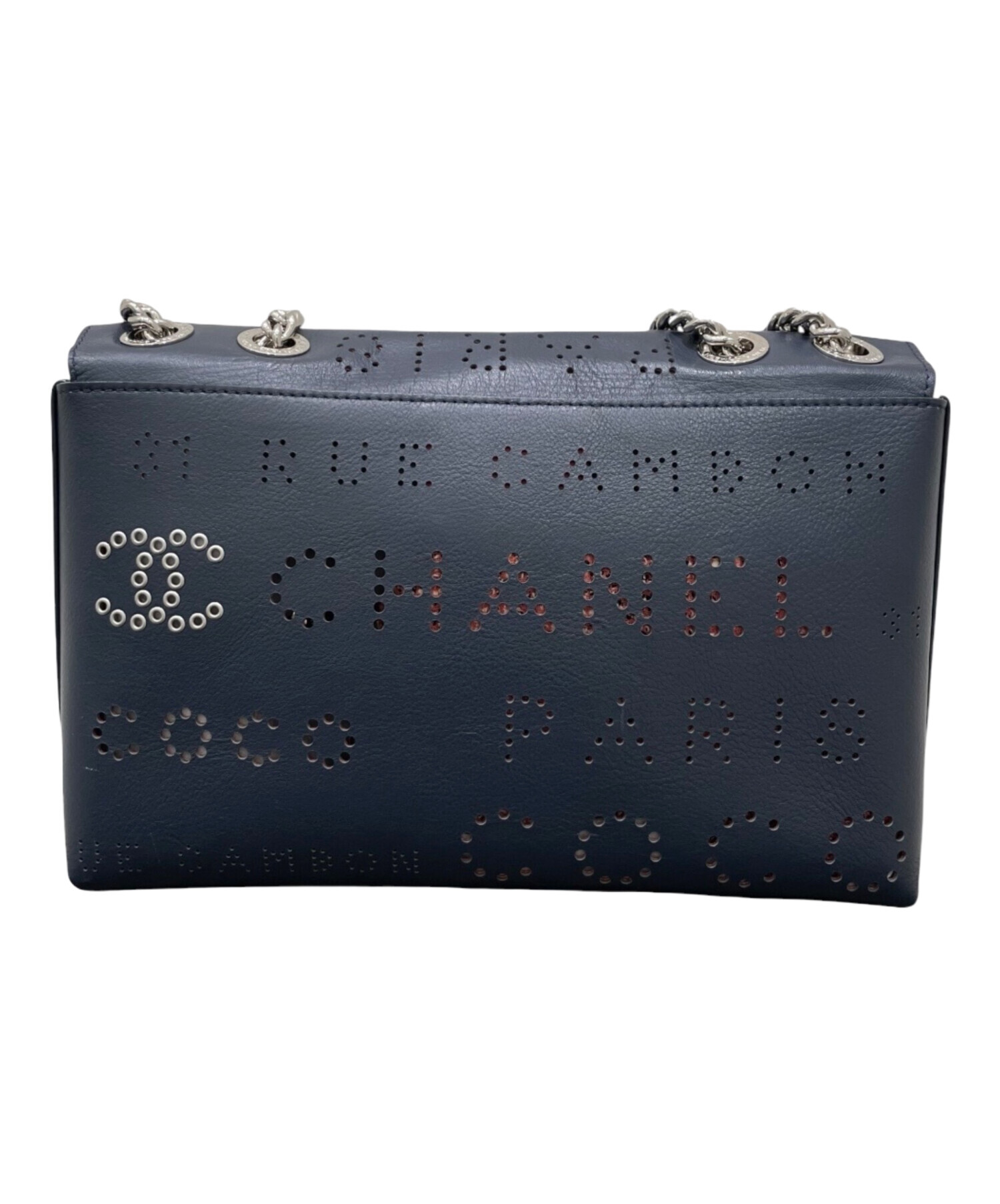 1円 CHANEL シャネル ココマーク レザー パンチング ハンドバッグ 