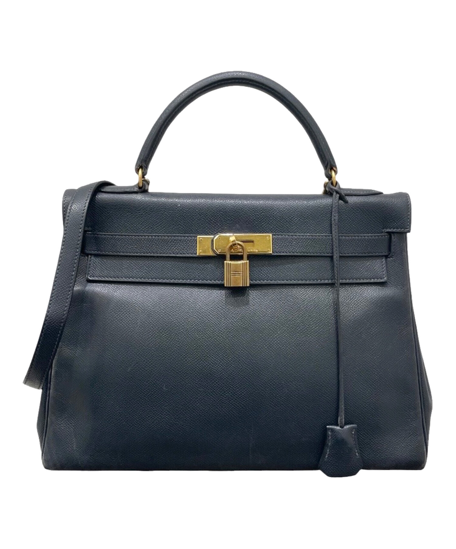 HERMES　エルメス　ネイビー系　総柄　中古 中古・古着通販】HERMES (エルメス) ケリー32 内縫い/ゴールド金具