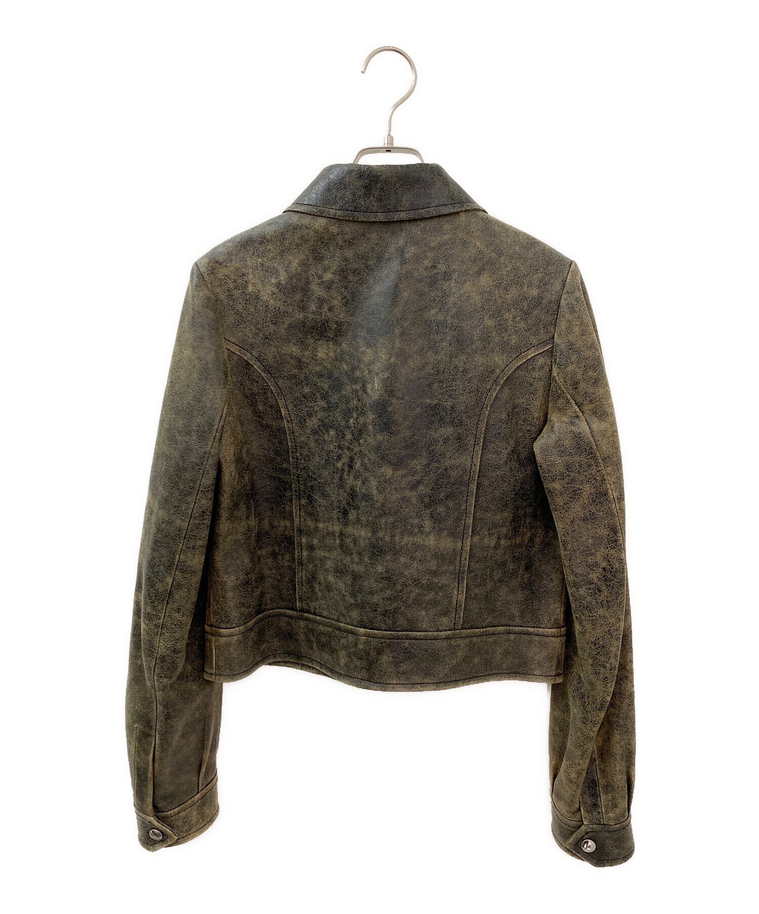 中古・古着通販】MIU MIU (ミュウミュウ) レザージャケット ブラウン