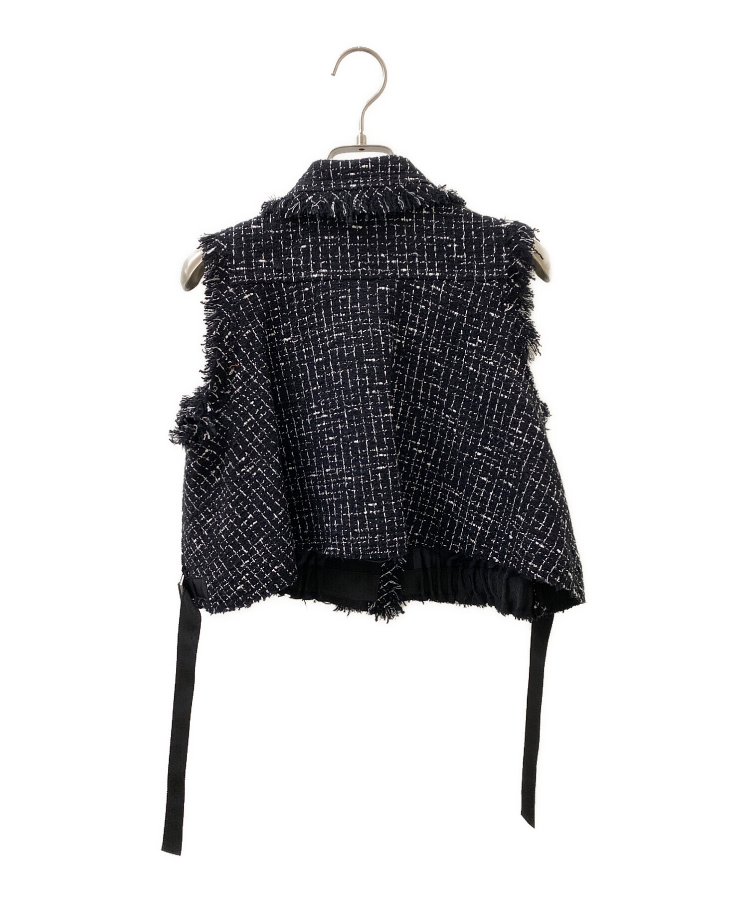 中古・古着通販】sacai (サカイ) ツイードベスト ブラック サイズ:2