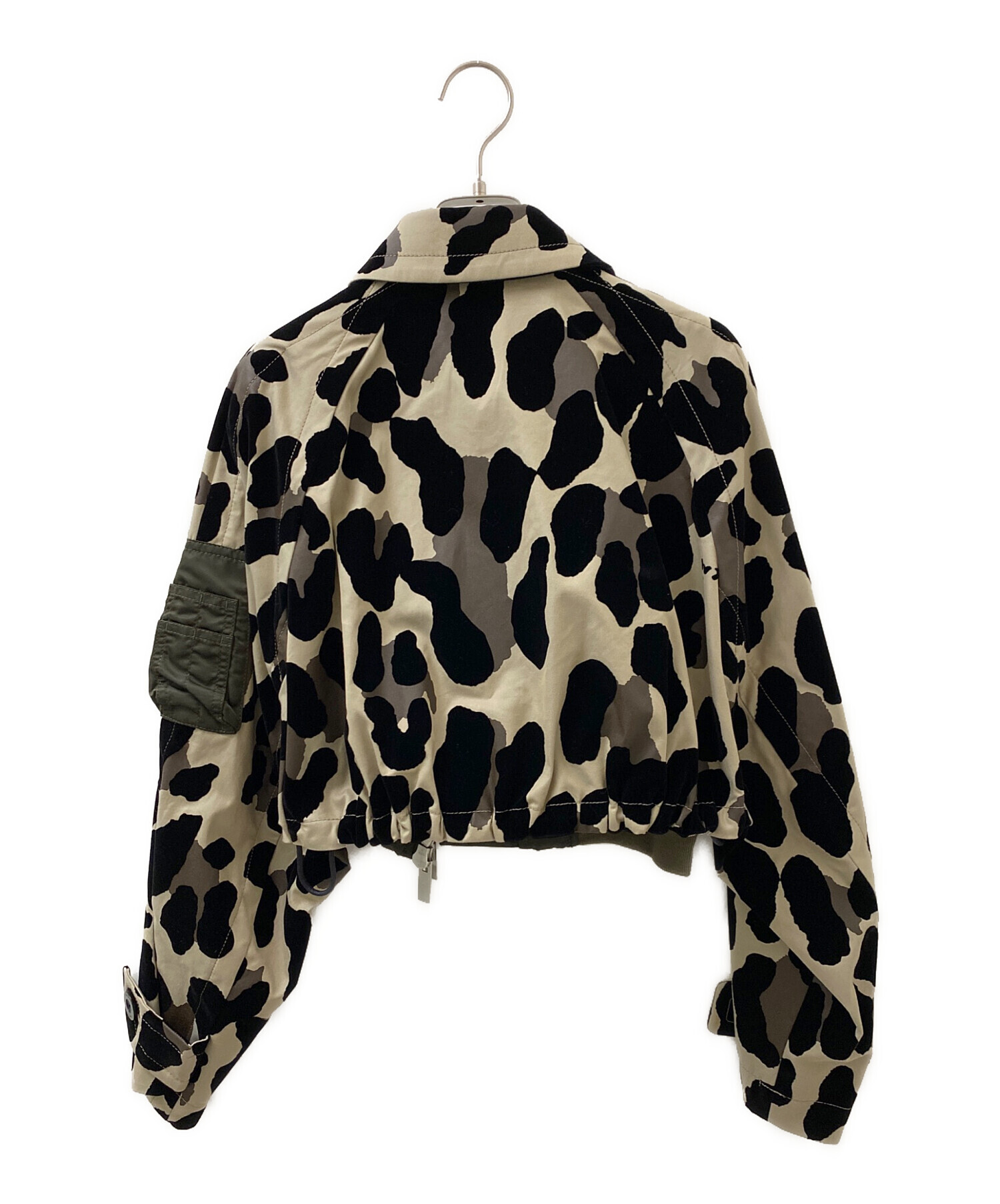 【美品】sacai レイヤード チェックパンツ 2WAY 変形 ドッキング 中古・古着通販】sacai (サカイ) レオパード柄 MA-1 ドッキング