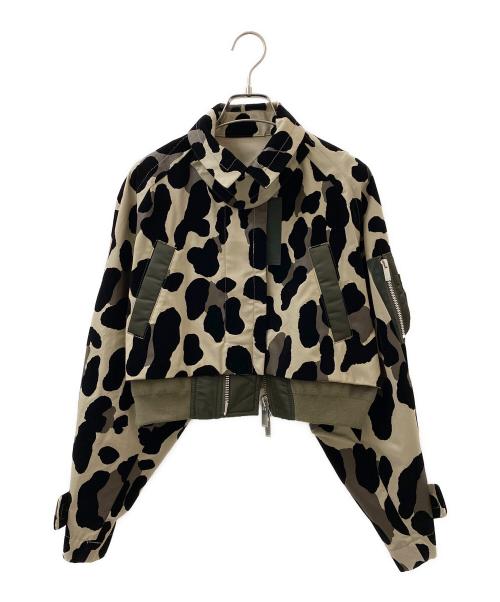 sacai レオパード柄　ブルゾン　19AW サカイ　ジャンパー　アウター 中古・古着通販】sacai (サカイ) レオパード柄 MA-1 ドッキング