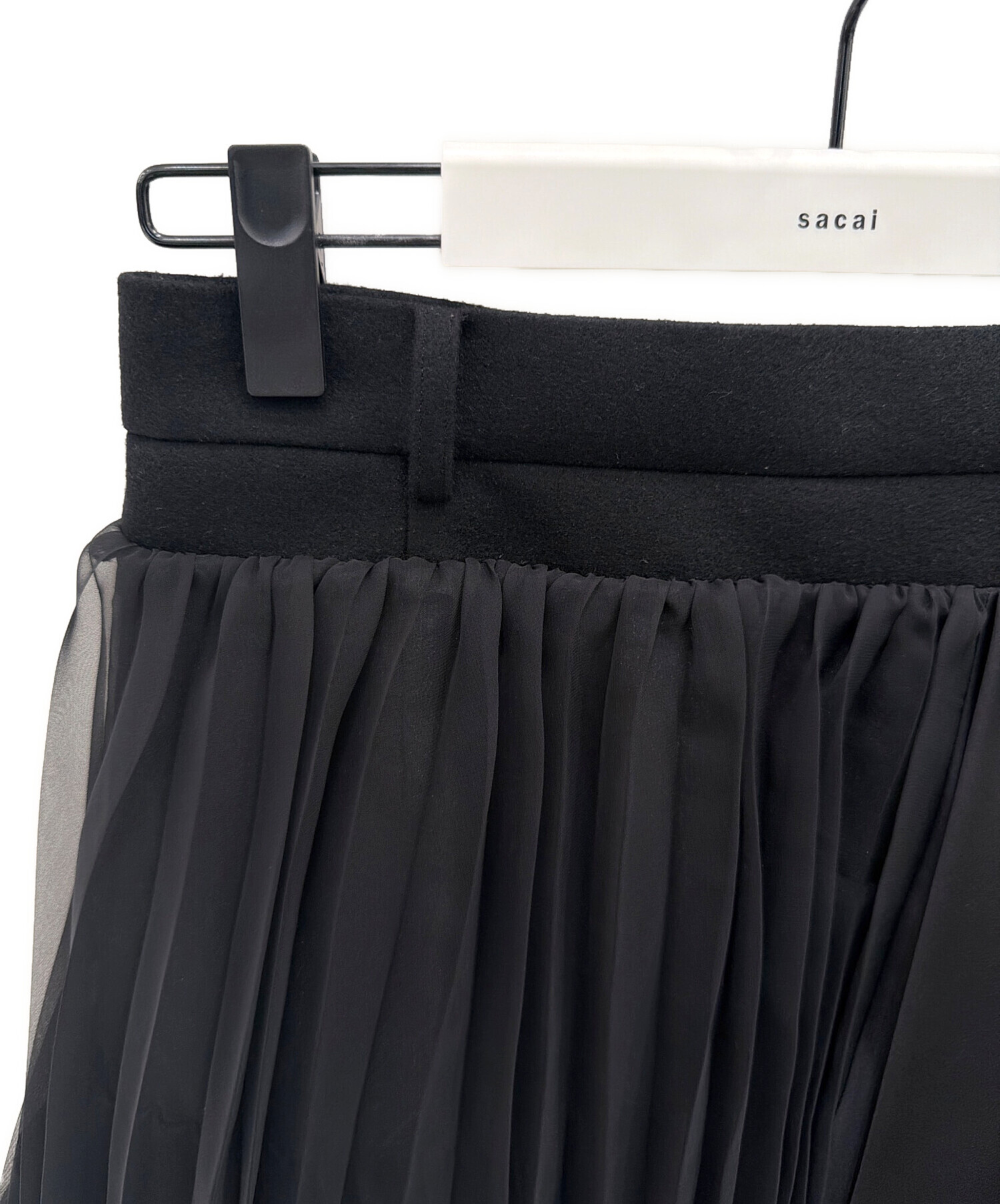 中古・古着通販】sacai (サカイ) Suiting Mix Skirt ブラック サイズ:1