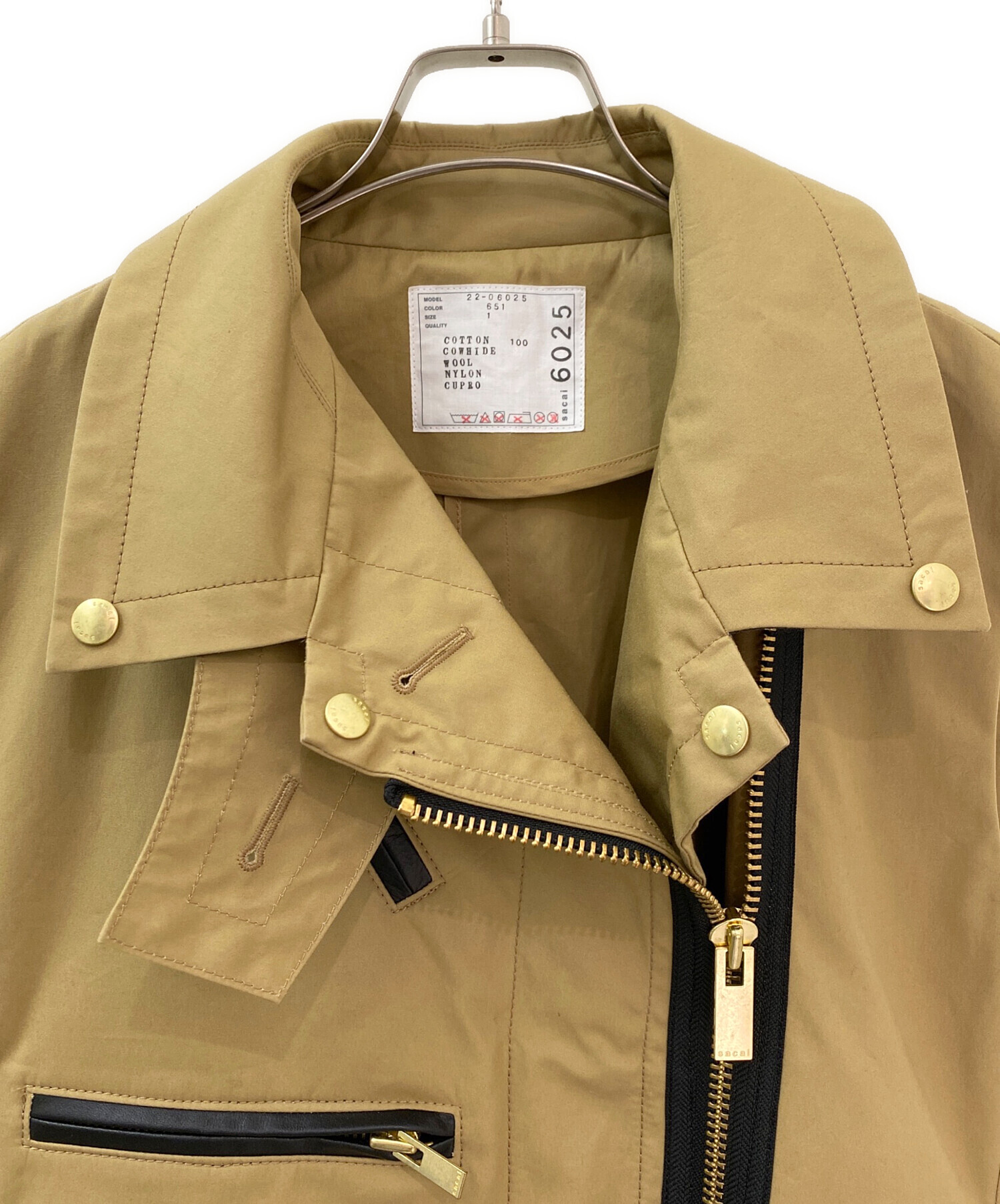 中古・古着通販】sacai (サカイ) ノースリーブライダーストレンチ