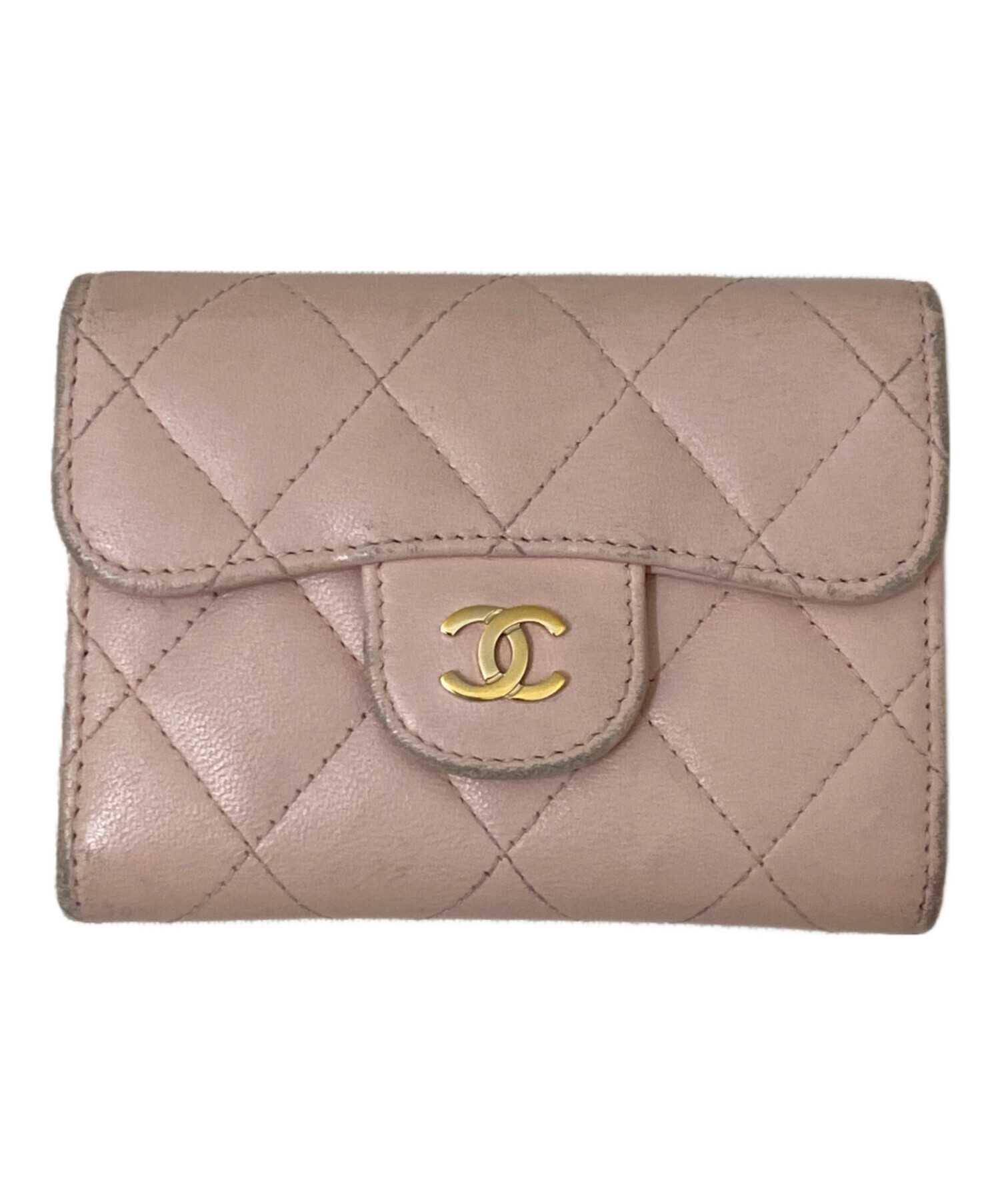 シャネル 財布 コンパクト 中古・古着通販】CHANEL (シャネル) マトラッセコンパクトウォレット