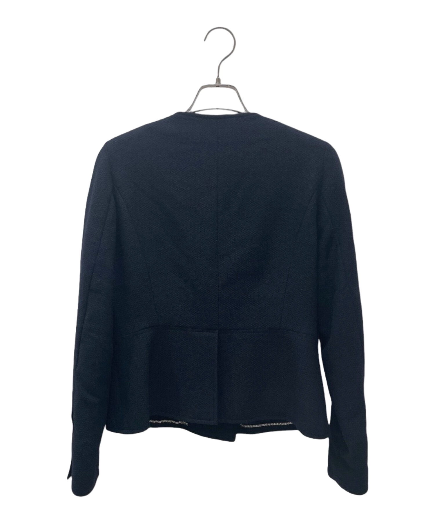 中古・古着通販】CHANEL (シャネル) ノーカラージャケット ネイビー