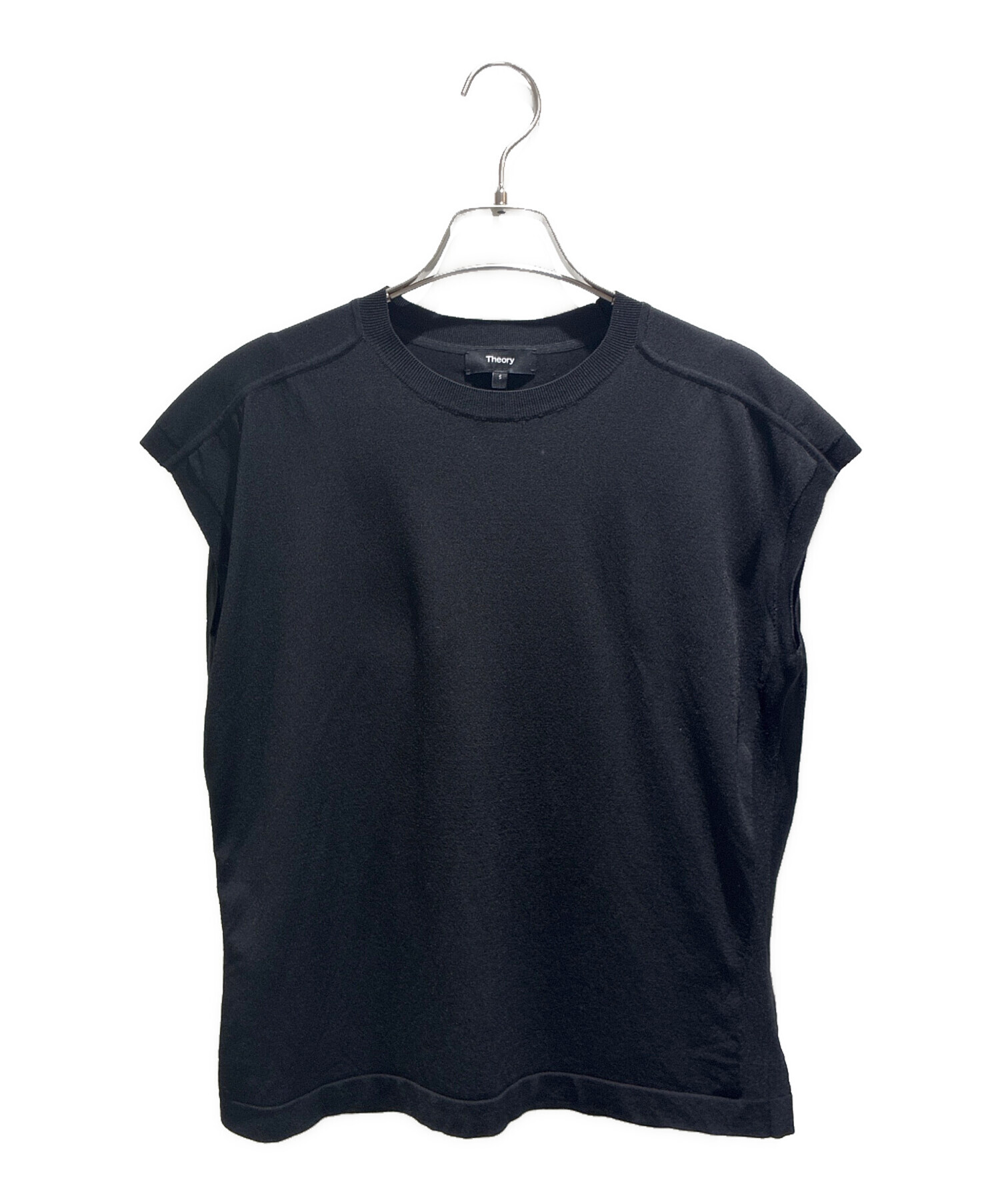 ひ*ん様 Wooster Crepe Knit ノースリーブサマーセーター 中古・古着通販】theory (セオリー) バインダーネックキャップスリーブ