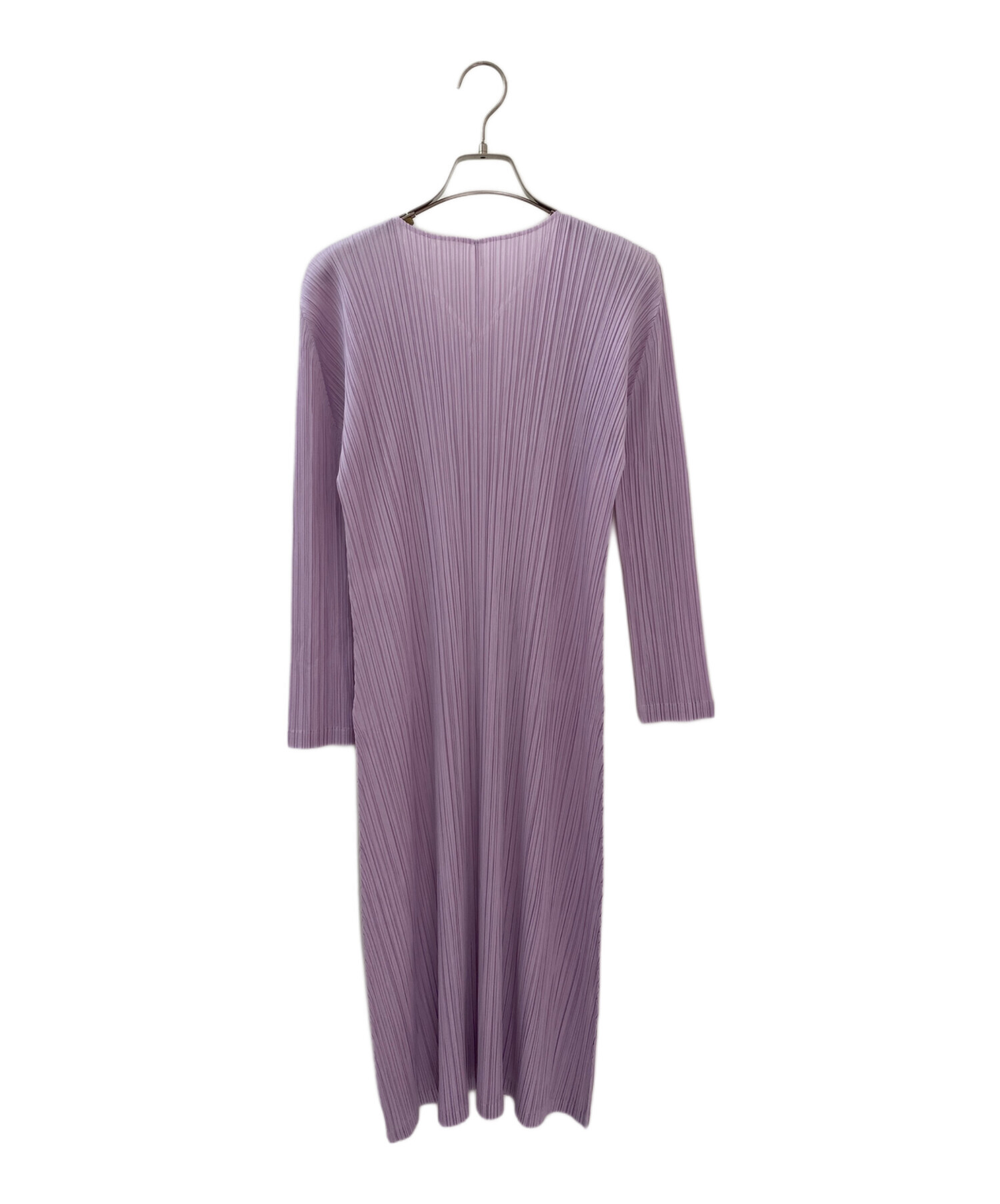 PLEATSPLEASE チュニック ワンピース【サイズ3 L相当】【パープル】 中古・古着通販】PLEATS PLEASE (プリーツプリーズ) 長袖ワンピース