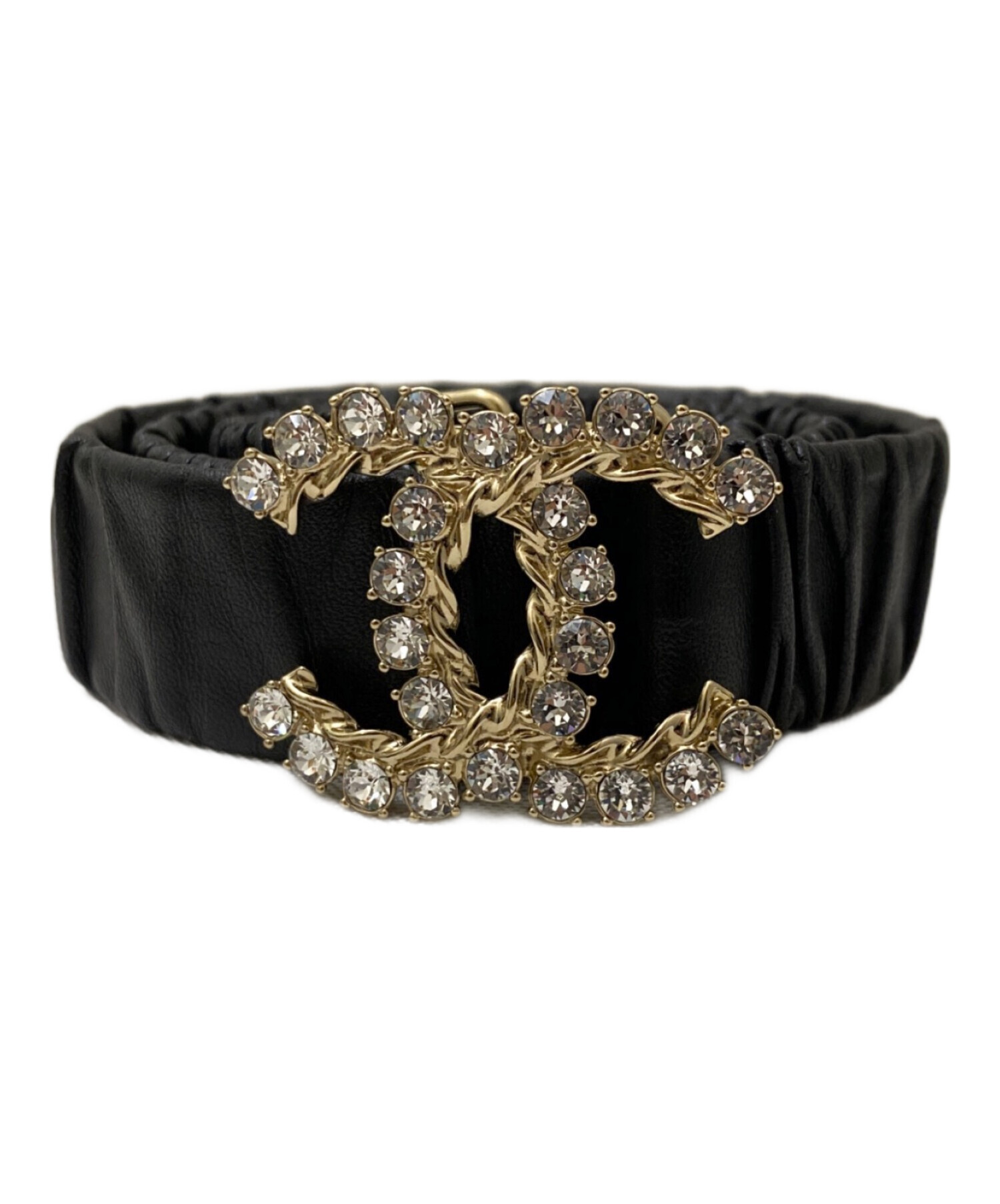 中古・古着通販】CHANEL (シャネル) ココマーク ラインストーン レザー