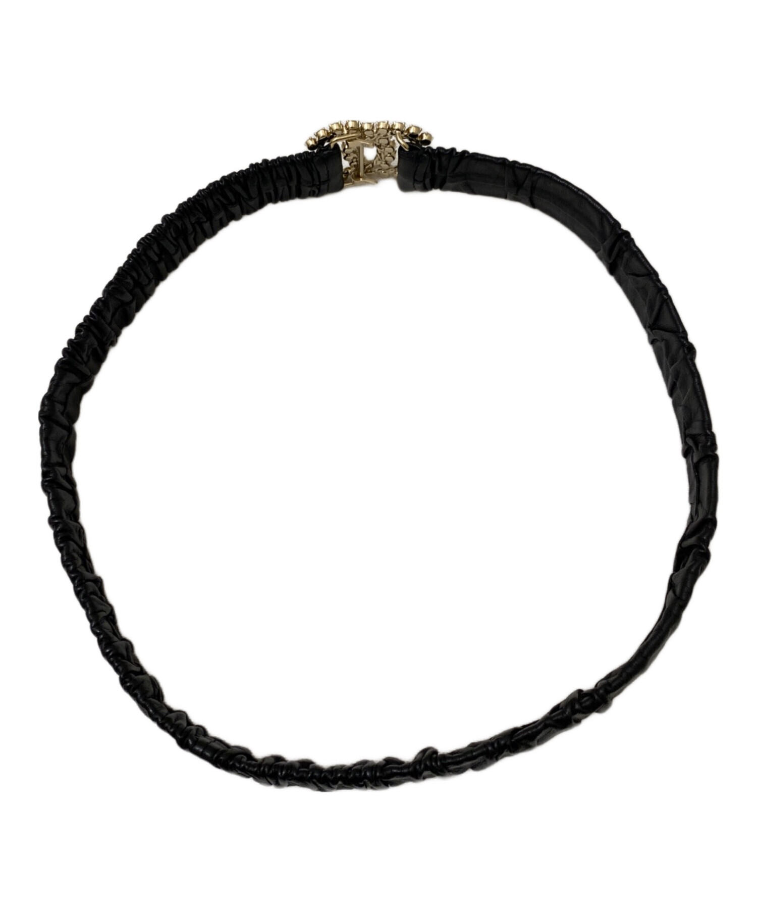 中古・古着通販】CHANEL (シャネル) ココマーク ラインストーン レザー