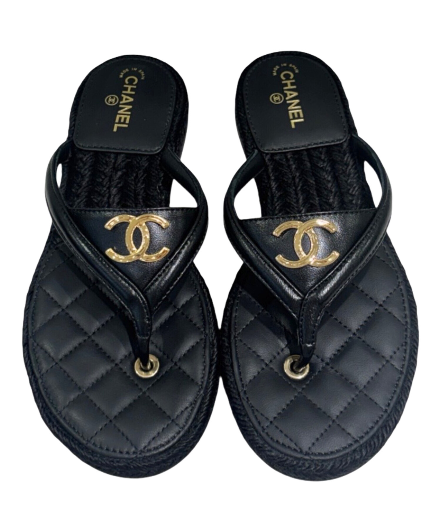CHANELビーチサンダル35 中古・古着通販】CHANEL (シャネル) ビーチサンダル ブラック サイズ