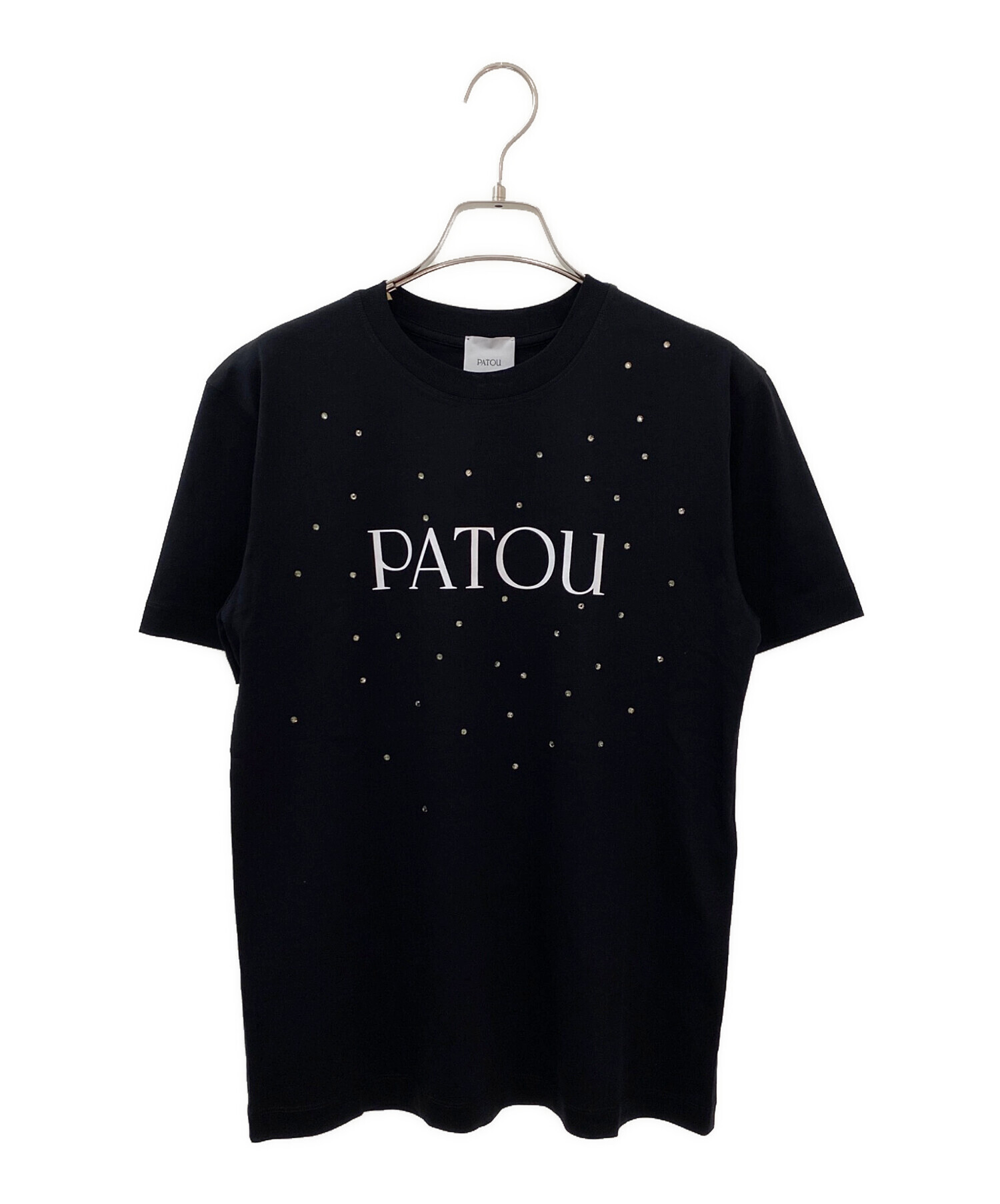 お値下げ　PATOU パトゥ　ブラック レース付き　Tシャツ 中古・古着通販】patou (パトゥ) ビジュー付きTシャツ ブラック サイズ