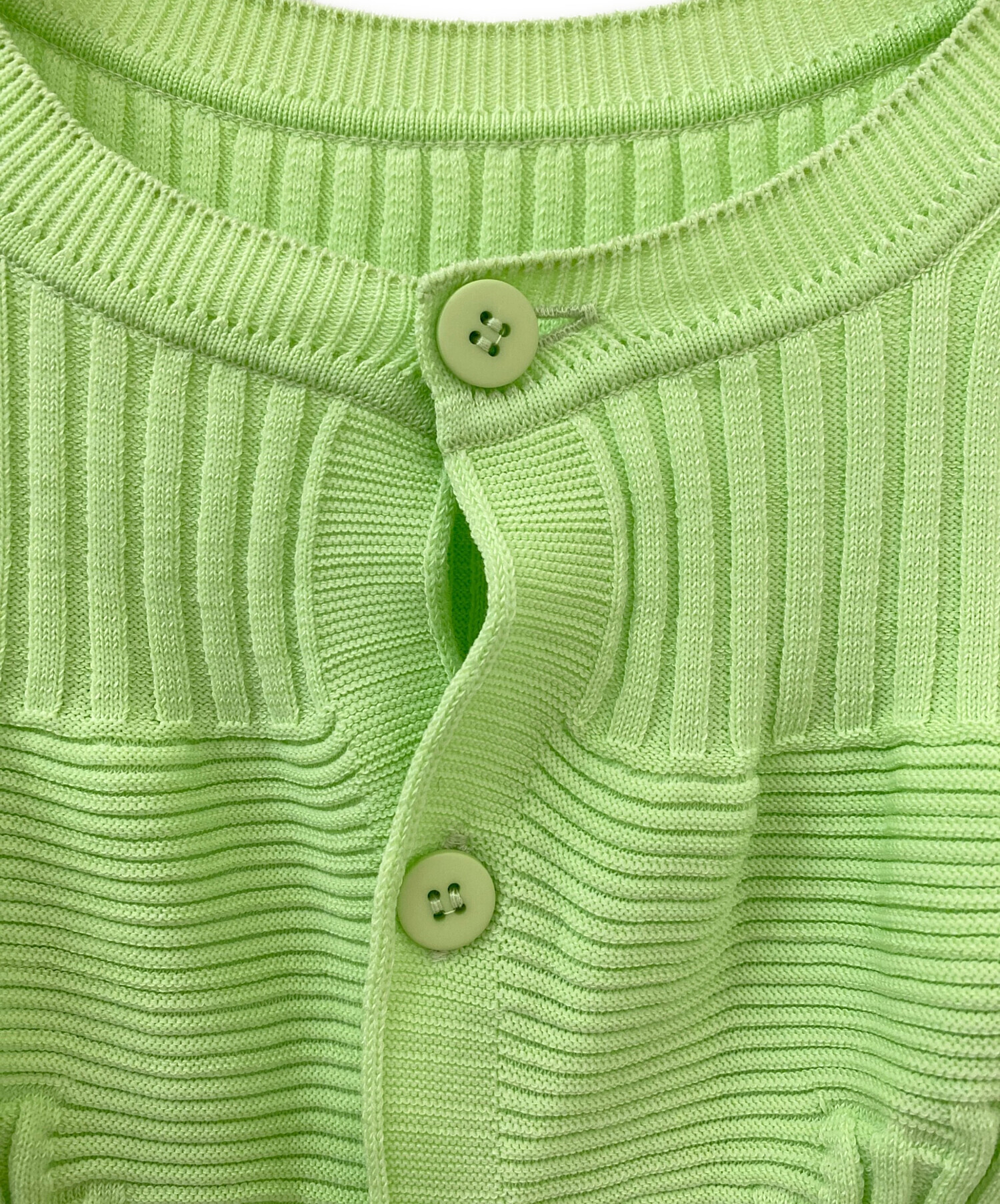中古・古着通販】ISSEY MIYAKE (イッセイミヤケ) カーディガン 黄緑