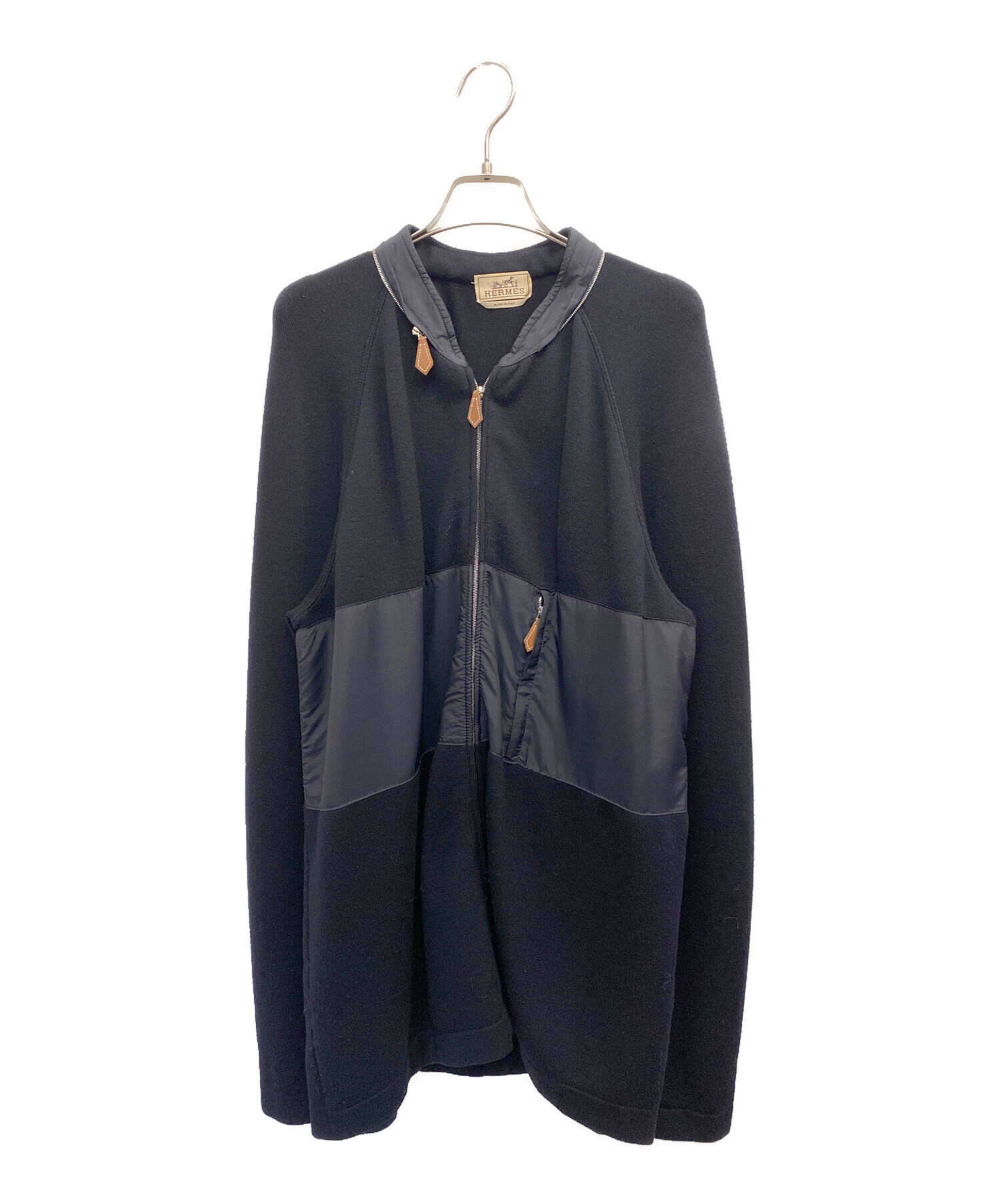 中古・古着通販】HERMES (エルメス) ニットジップジャケット ネイビー 