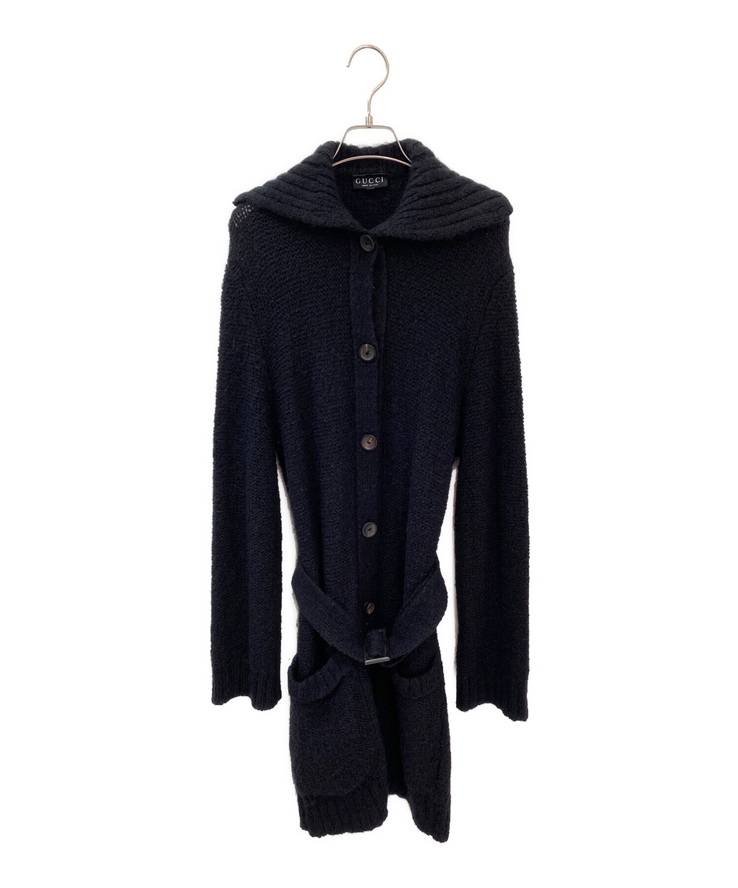中古・古着通販】GUCCI (グッチ) ニットカーディガン ブラック サイズ
