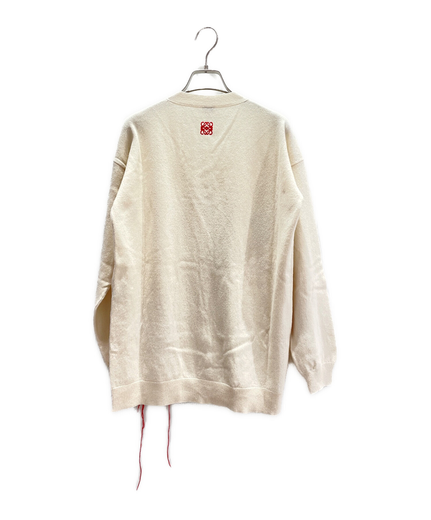 中古・古着通販】LOEWE (ロエベ) 刺繍ニットカーディガン アイボリー