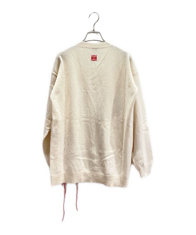 LOEWE アイボリー カーディガン 中古・古着通販】LOEWE (ロエベ) 刺繍ニットカーディガン アイボリー