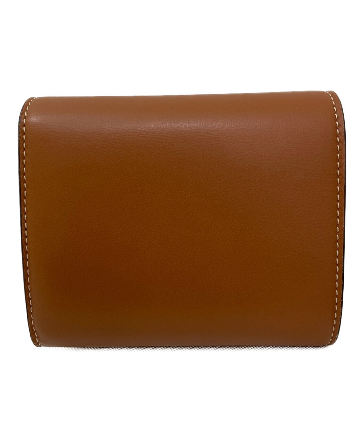 【最終価格】CELINE セリーヌ　トリオンフ　タン　ブラウン　財布 中古・古着通販】CELINE (セリーヌ) トリオンフスモールフラップ