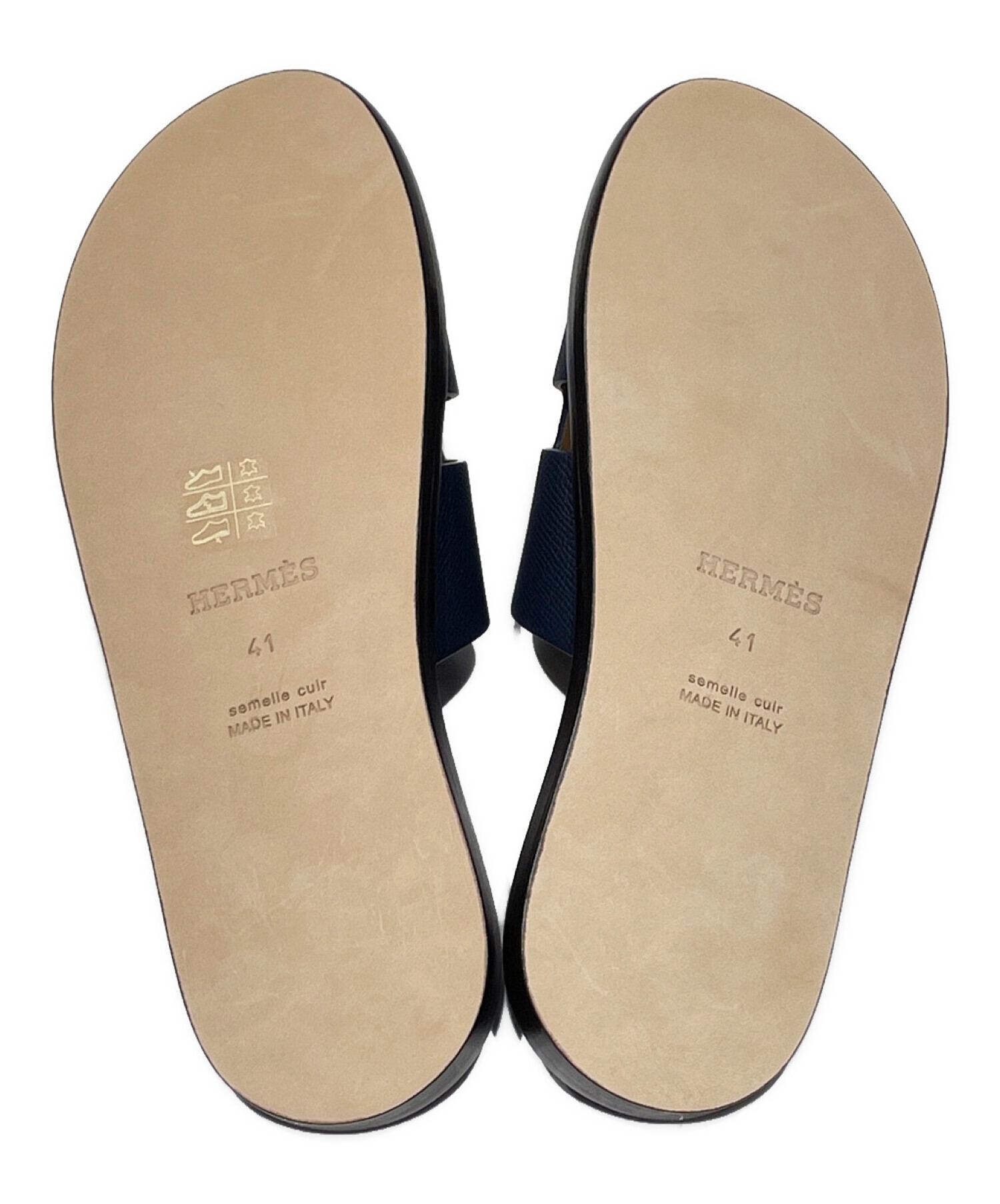 HERMES イズミール メンズ ネイビー サンダル 41 【公式通販】