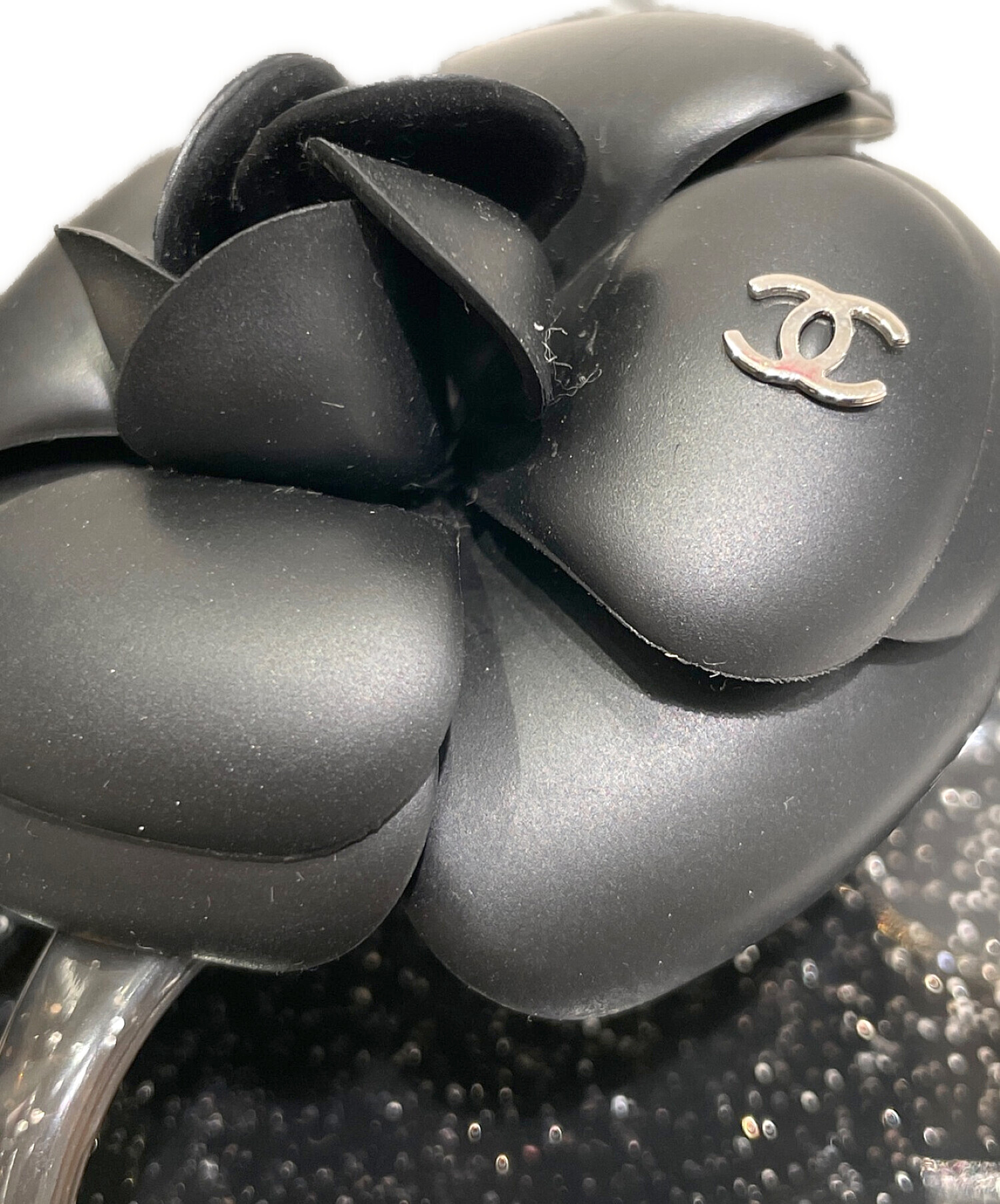 中古・古着通販】CHANEL (シャネル) カメリアサンダル ブラック サイズ