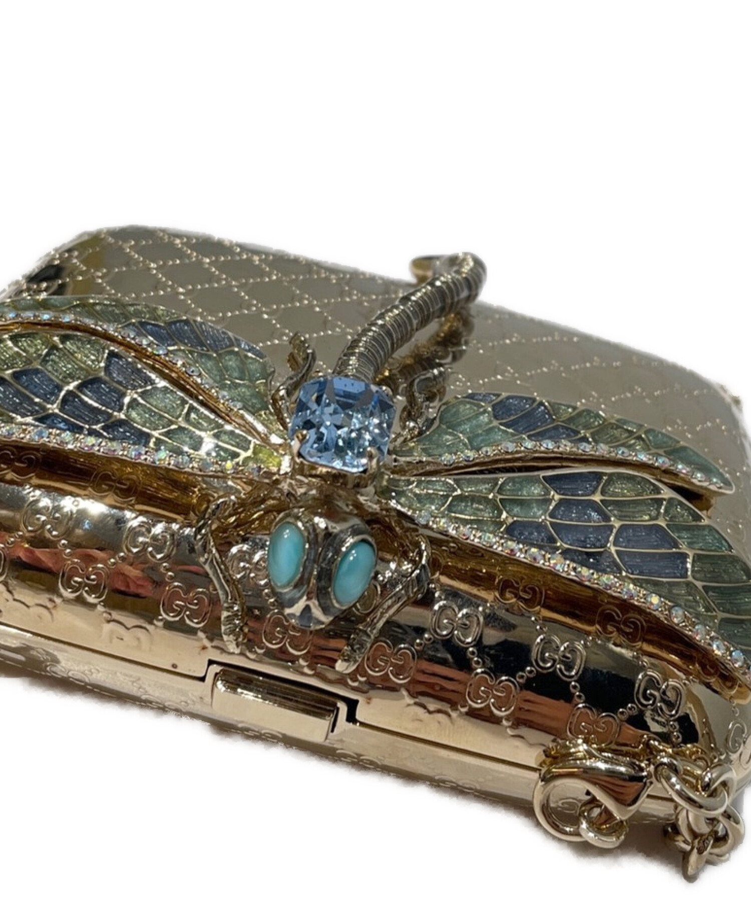 GUCCI ショルダーバッグ チェーン タッセル ゴールド 中古・古着通販】GUCCI (グッチ) トンボゴールドチェーンショルダー