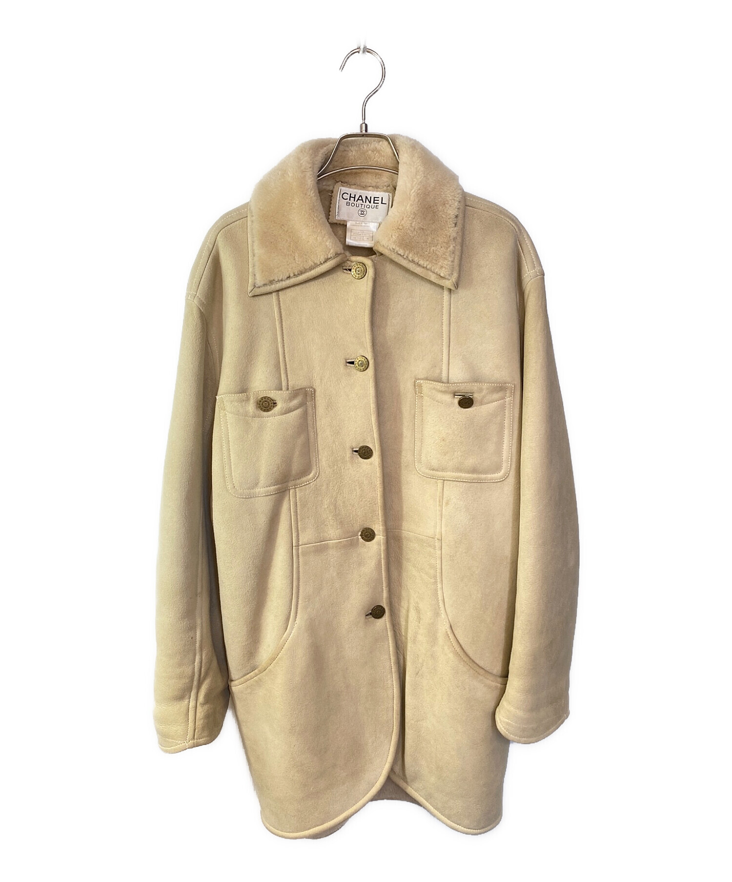 中古・古着通販】CHANEL (シャネル) ムートンコート ベージュ サイズ 